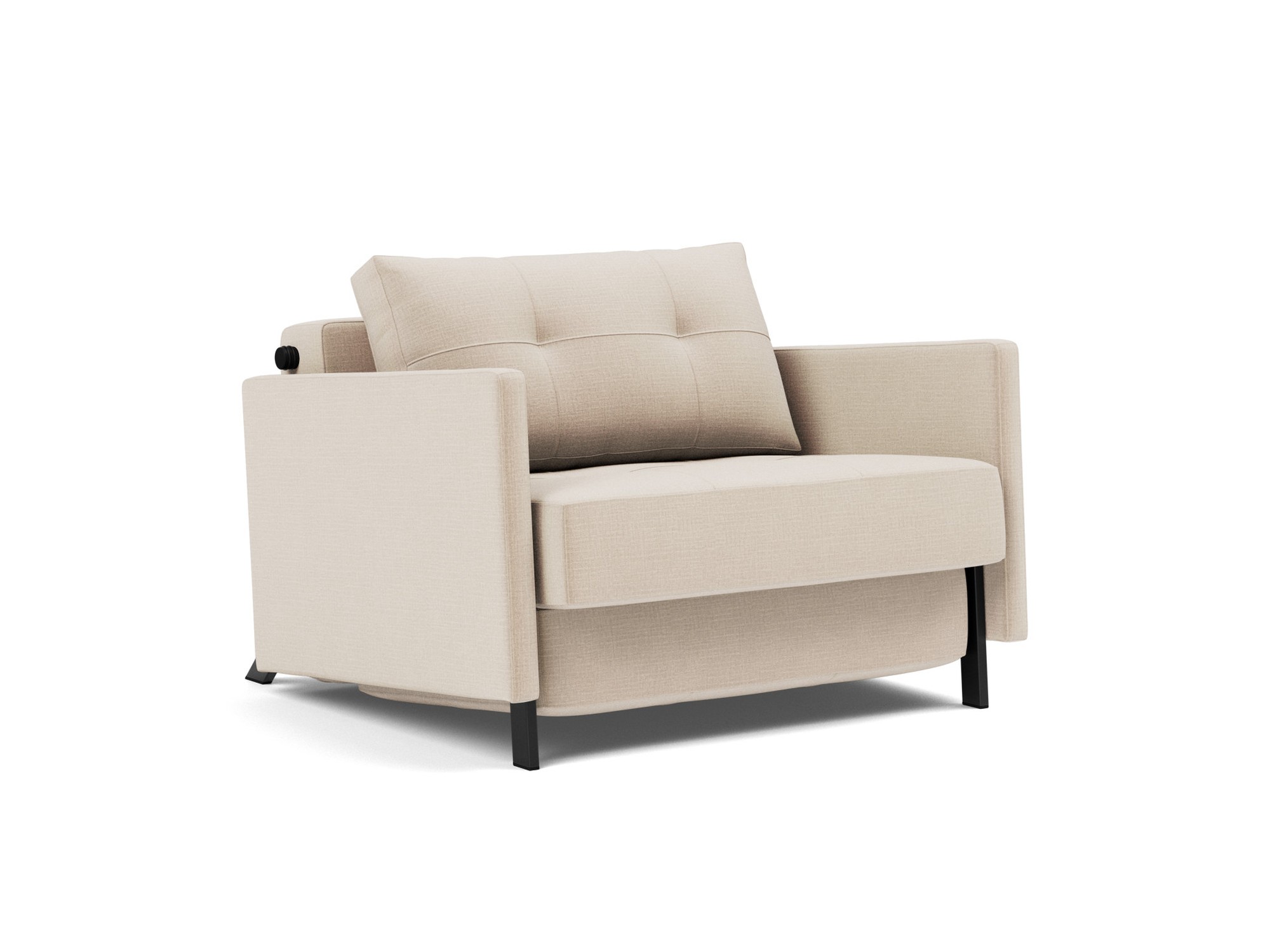 Schlafsessel Cubed 90 mit Armlehnen Chenille Esina 410-Almond-Beige