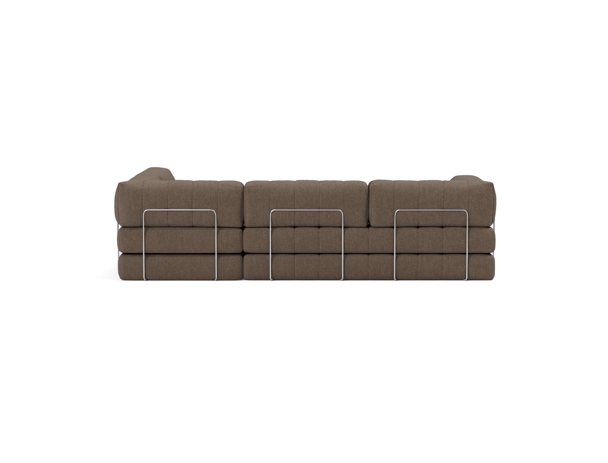 Eck-Schlafsofa CozyPad L-Form mit Armlehne Chenille Esina 411-Cedar-Brown