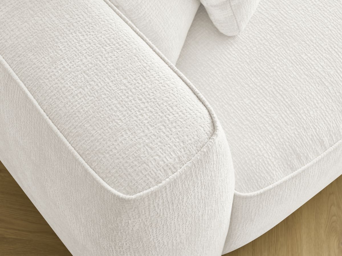 Bobochic Leopold Sofa 3-Sitzer Strukturstoff Weiß Armlehne links