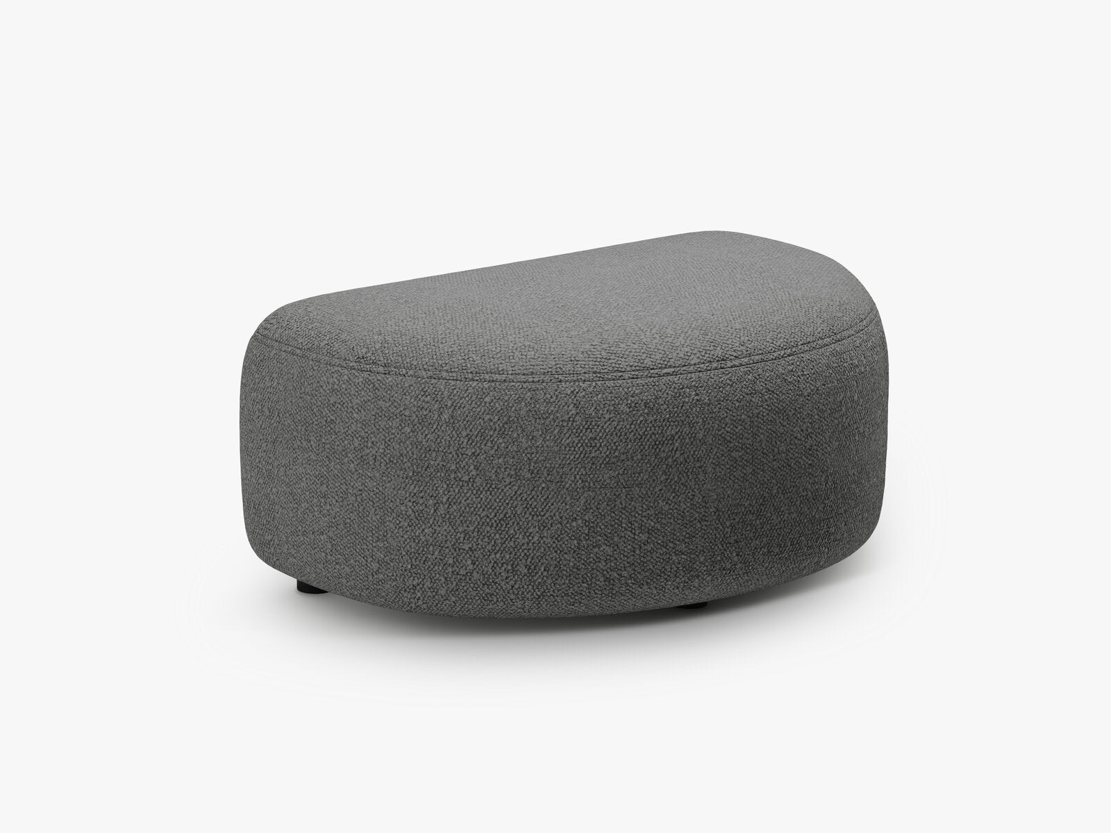 Micadoni Hocker Kate halbrund 1-Sitzer Boucle Dunkelgrau