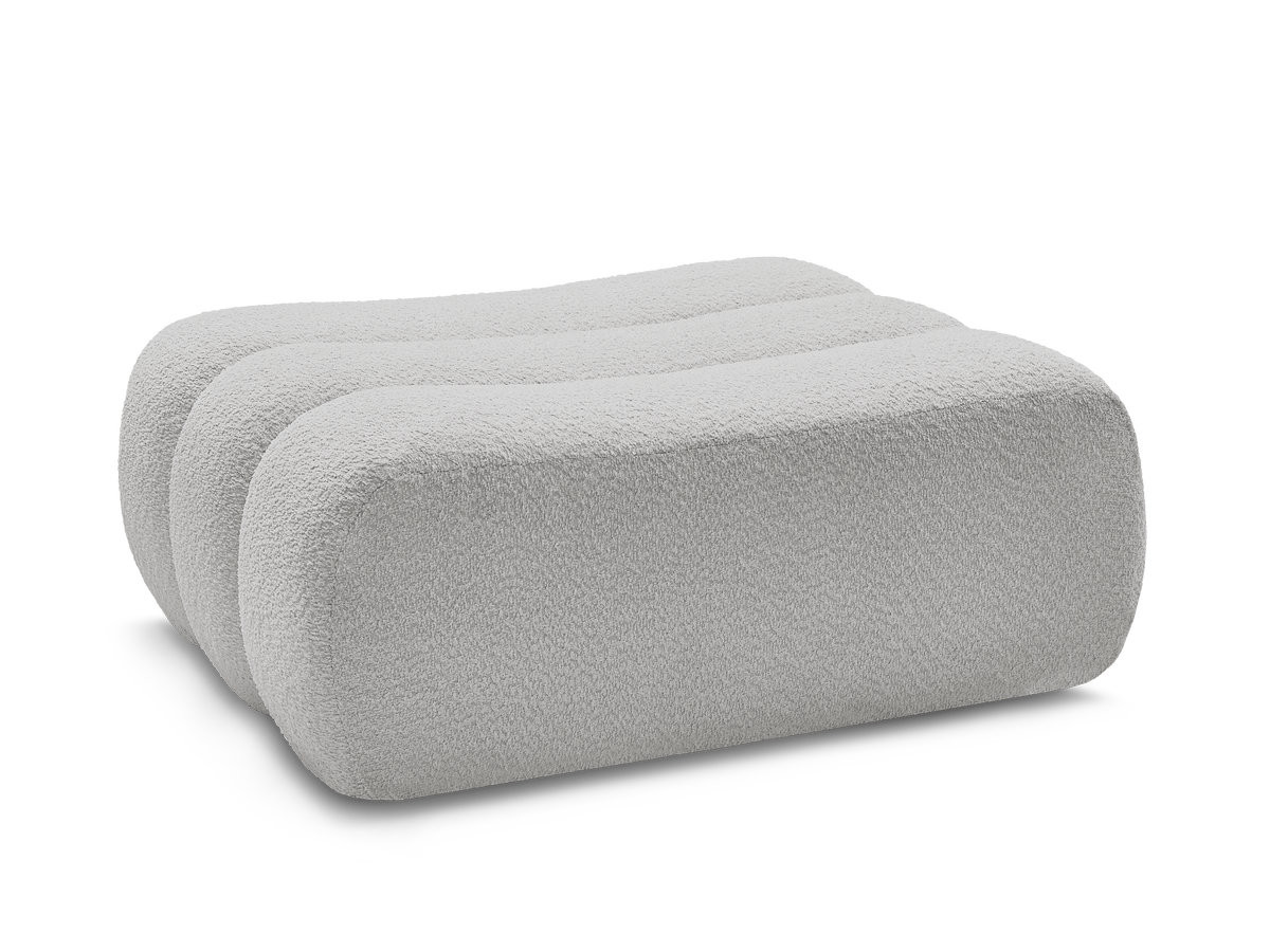 Bobochic Azra Pouf Bouclé-Stoff Hellgrau