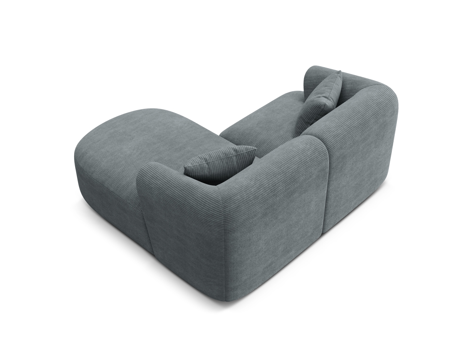 Cosmopolitan Design Ecksofa Campi 3-Sitzer Kord Lincoln D Dunkelgrau Melange Rechts