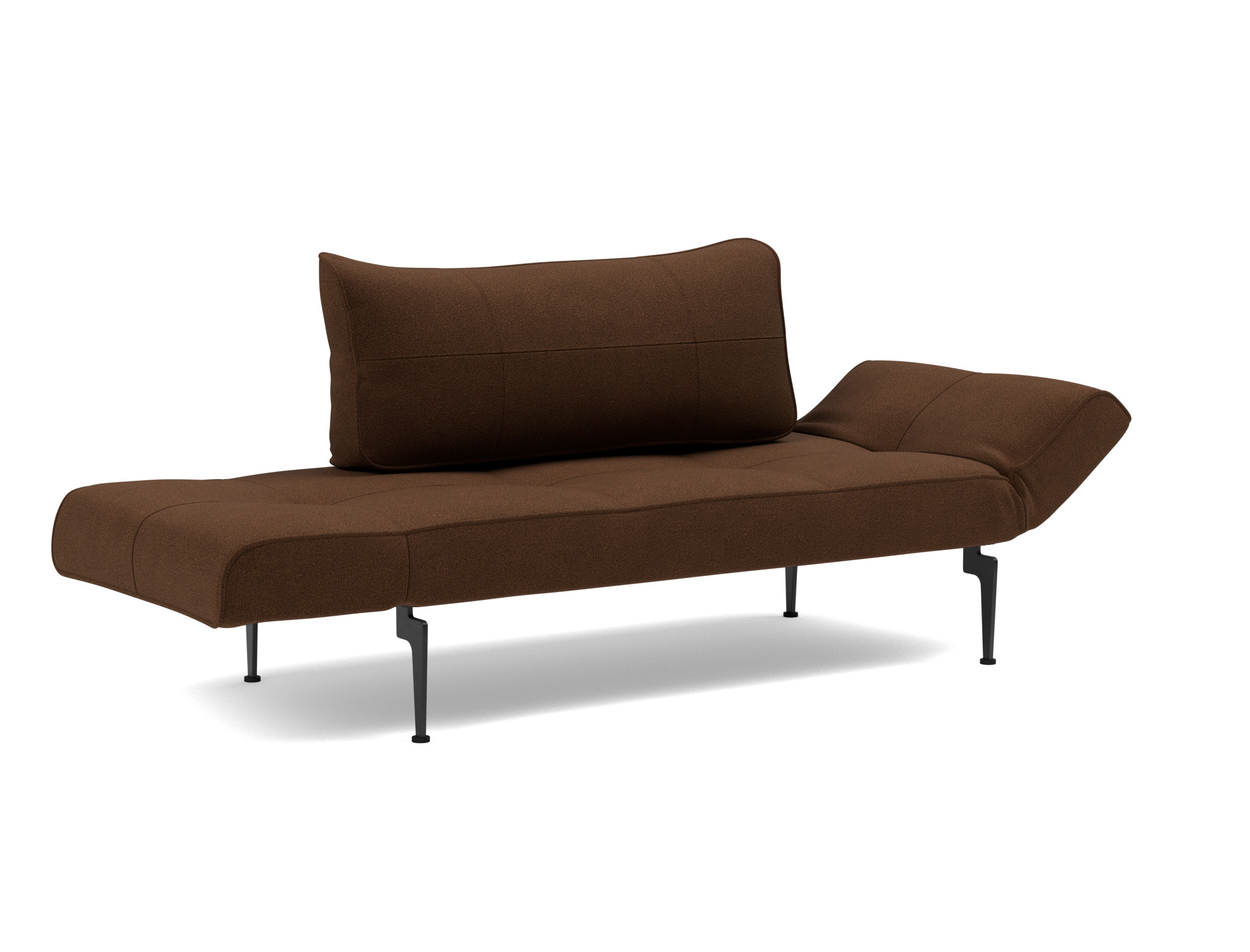 Tagesbett Zeal Strukturierter Stoff Taura 359-Cappuccino Beine Laser schwarz