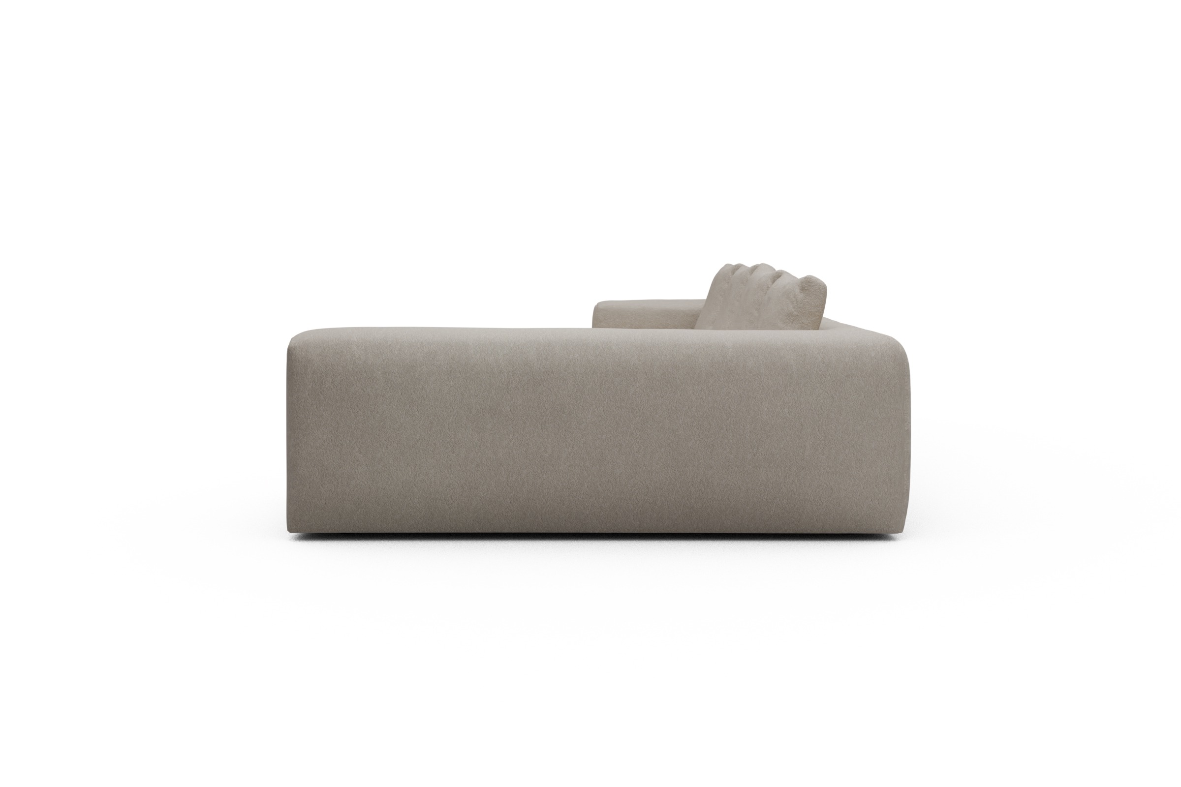 Wohnlandschaft Fred Chaiselongue links mit 2-Sitzer und lange Armlehne rechts Aivi-Lace-Beige