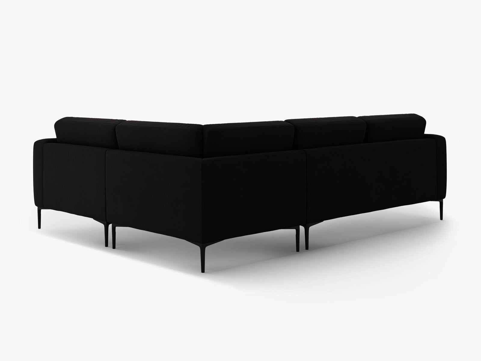 Micadoni Ecksofa Bemy 4-Sitzer Rechts Samt Schwarz