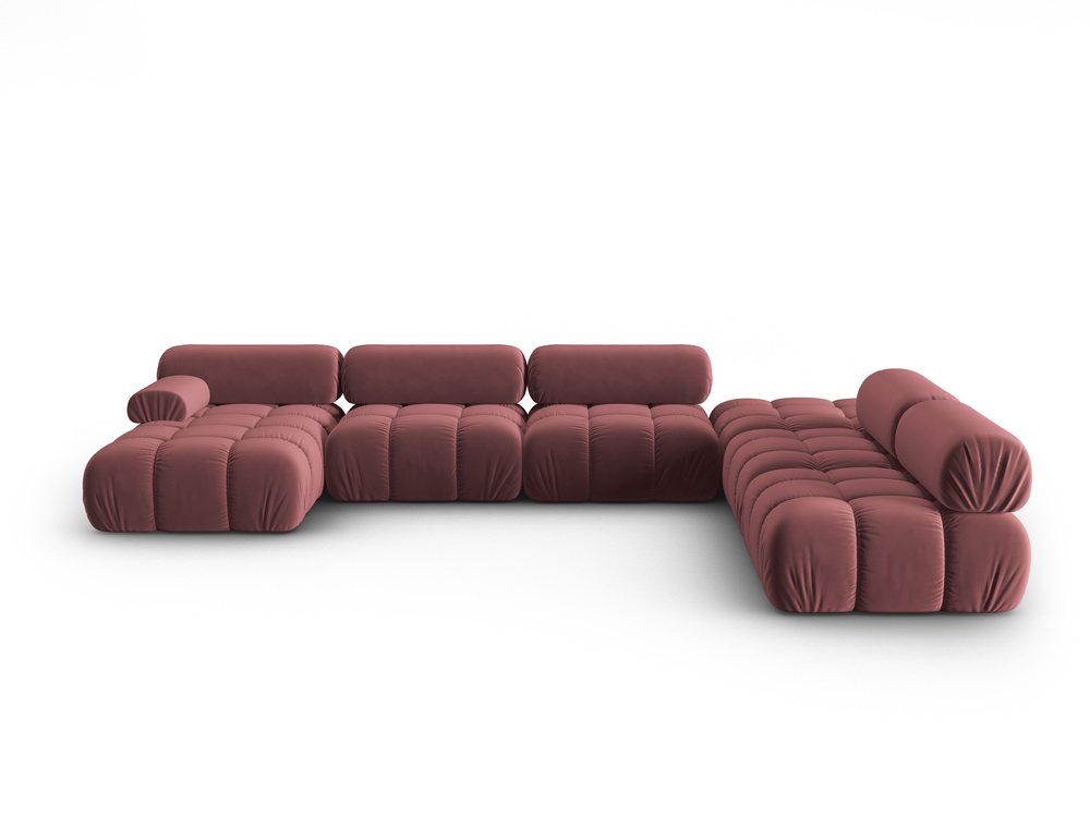 Cosmopolitan Design Modulares Panoramasofa Cortina 7-Sitzer Samt Bluvel Rosa Rechts