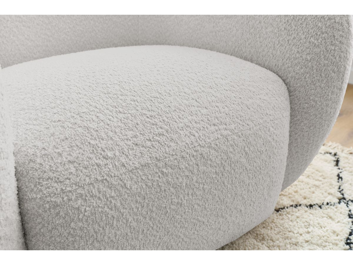 Bobochic Celine Sessel Bouclé-Stoff Hellgrau