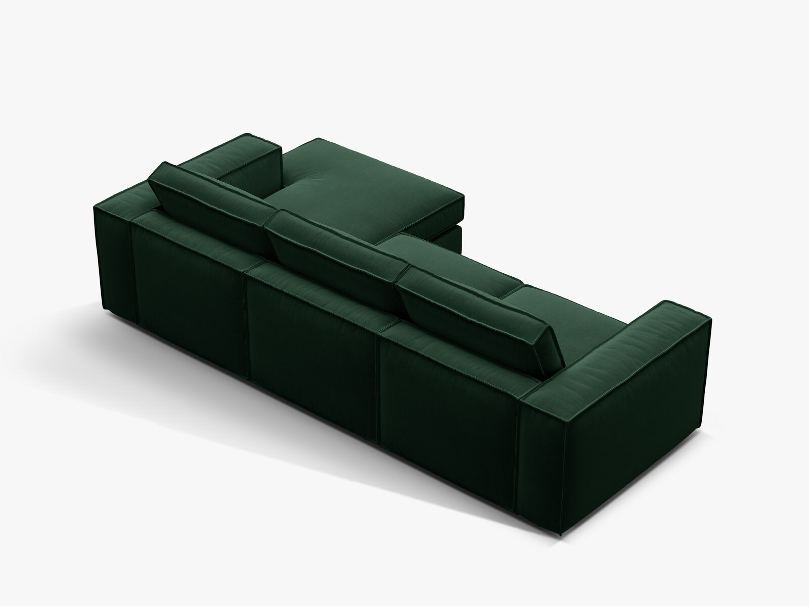 Micadoni modulares Ecksofa Pola 3-Sitzer Rechts Samt Salvador Flaschengrün