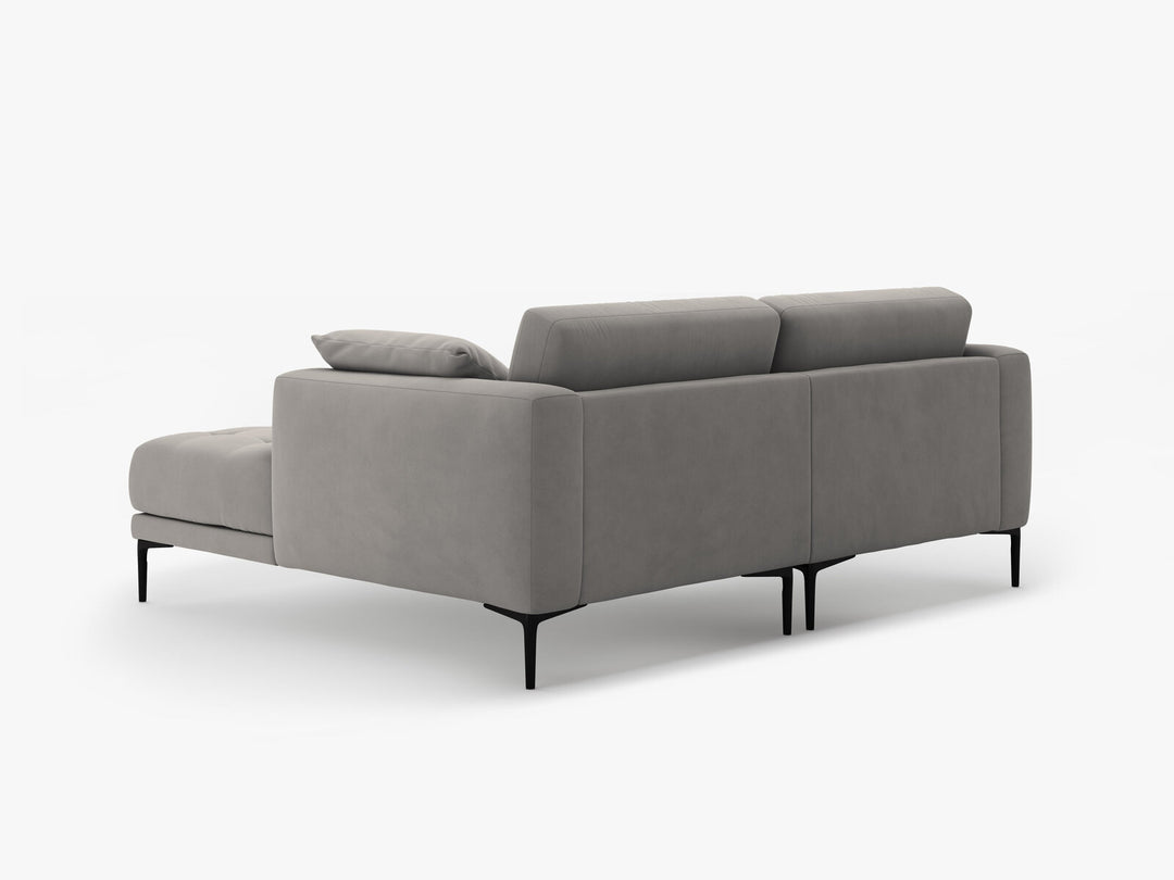 Micadoni Ecksofa Bemy 2-Sitzer Rechts Samt Grau