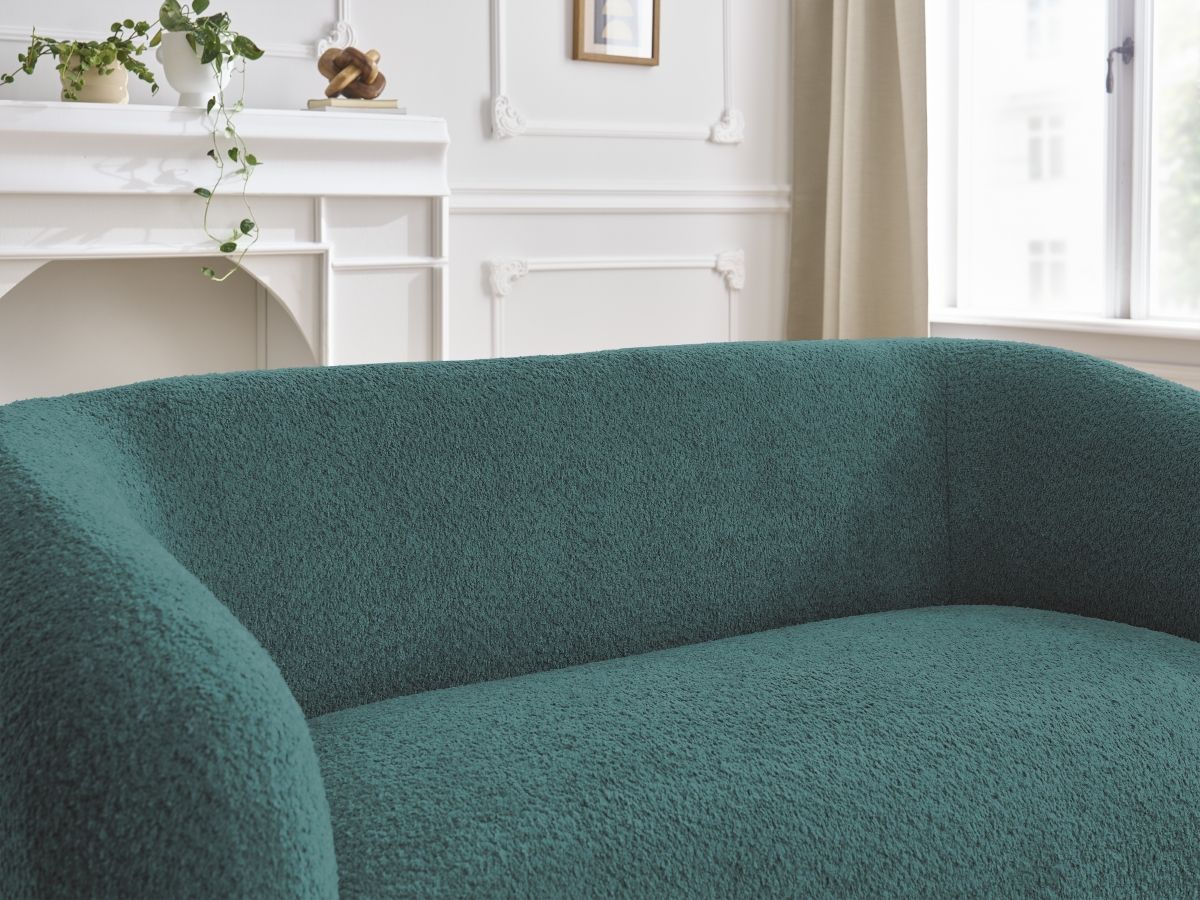 Bobochic Celine Sofa 2-Sitzer Bouclé-Stoff Hellblau