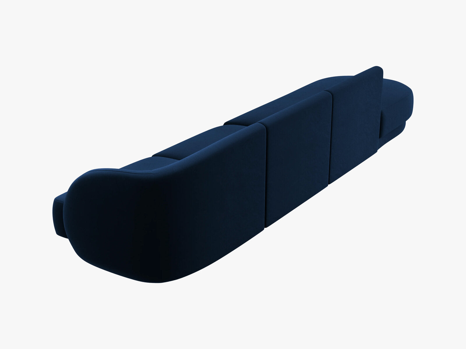 Micadoni Sofa Miley 4-Sitzer Links Samt Bluvel Königsblau