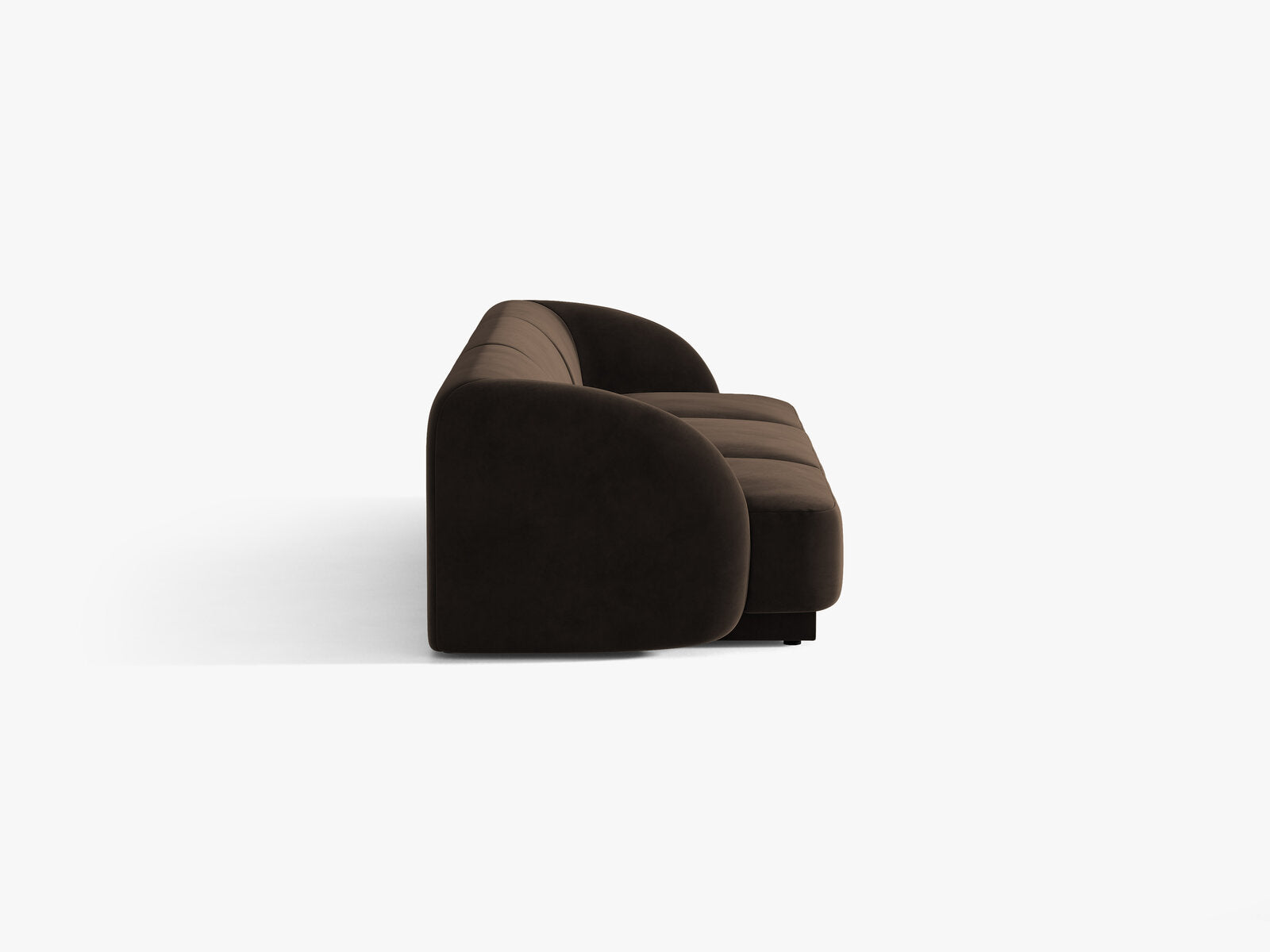 Micadoni Sofa Miley 3-Sitzer Samt Bluvel Dunkelbraun