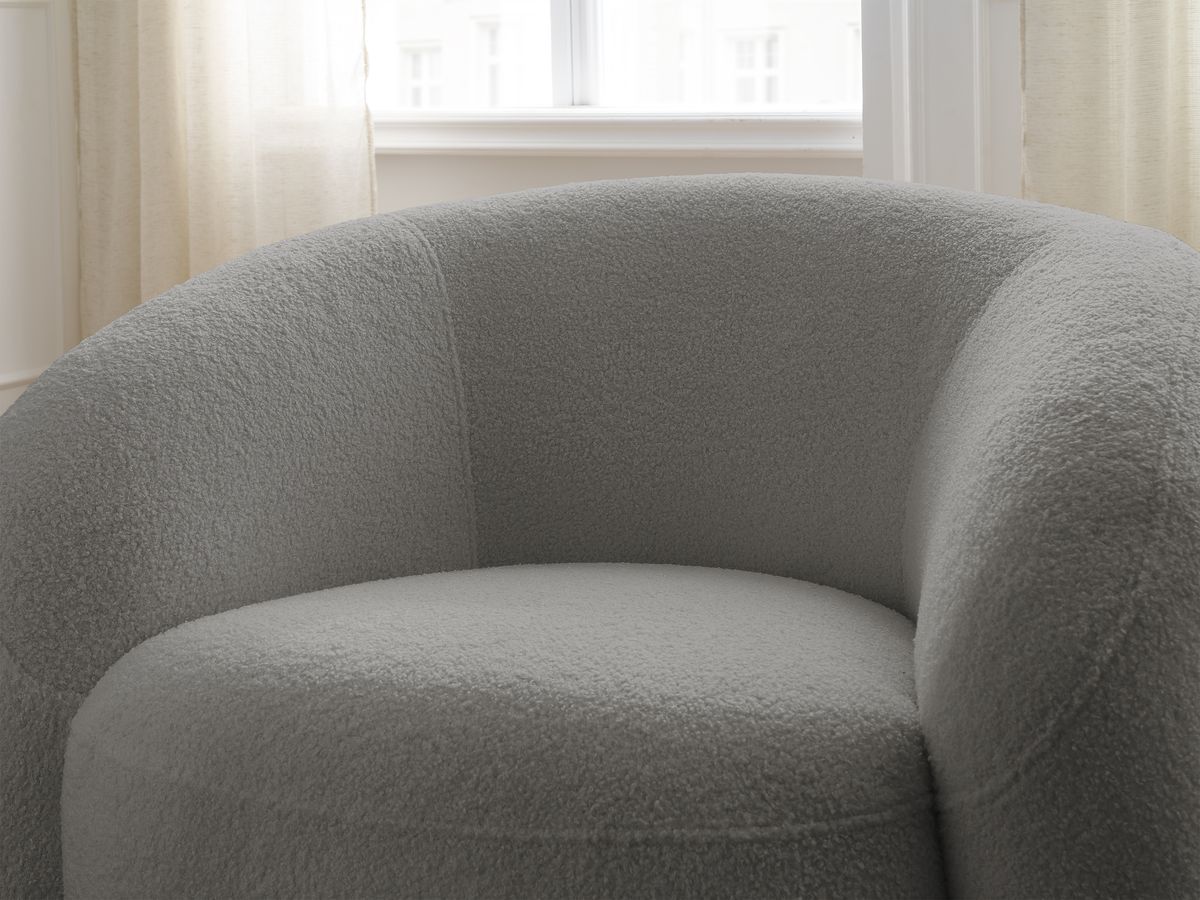 Bobochic Elina Sessel Bouclé-Stoff Dunkelgrau