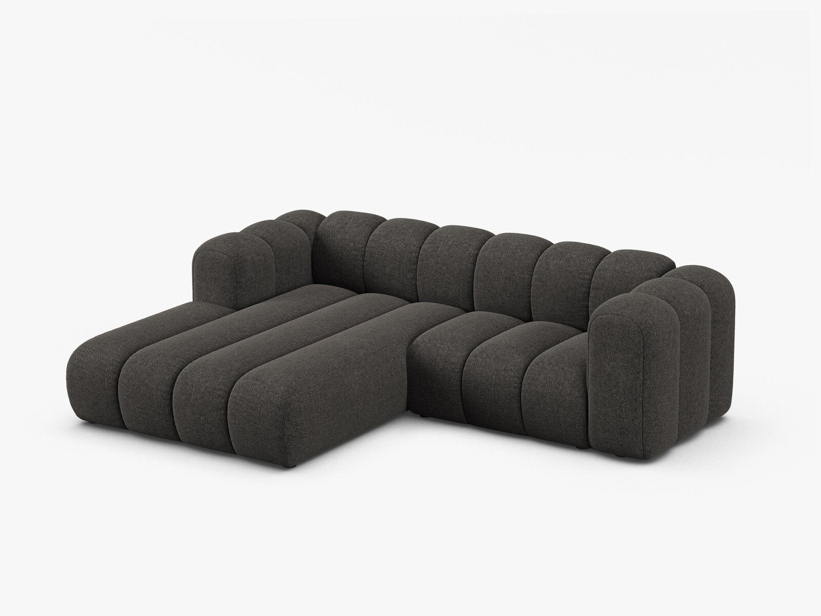 Micadoni Modulares Ecksofa Lupine 3-Sitzer Links Chenille Eden Dunkelgrau