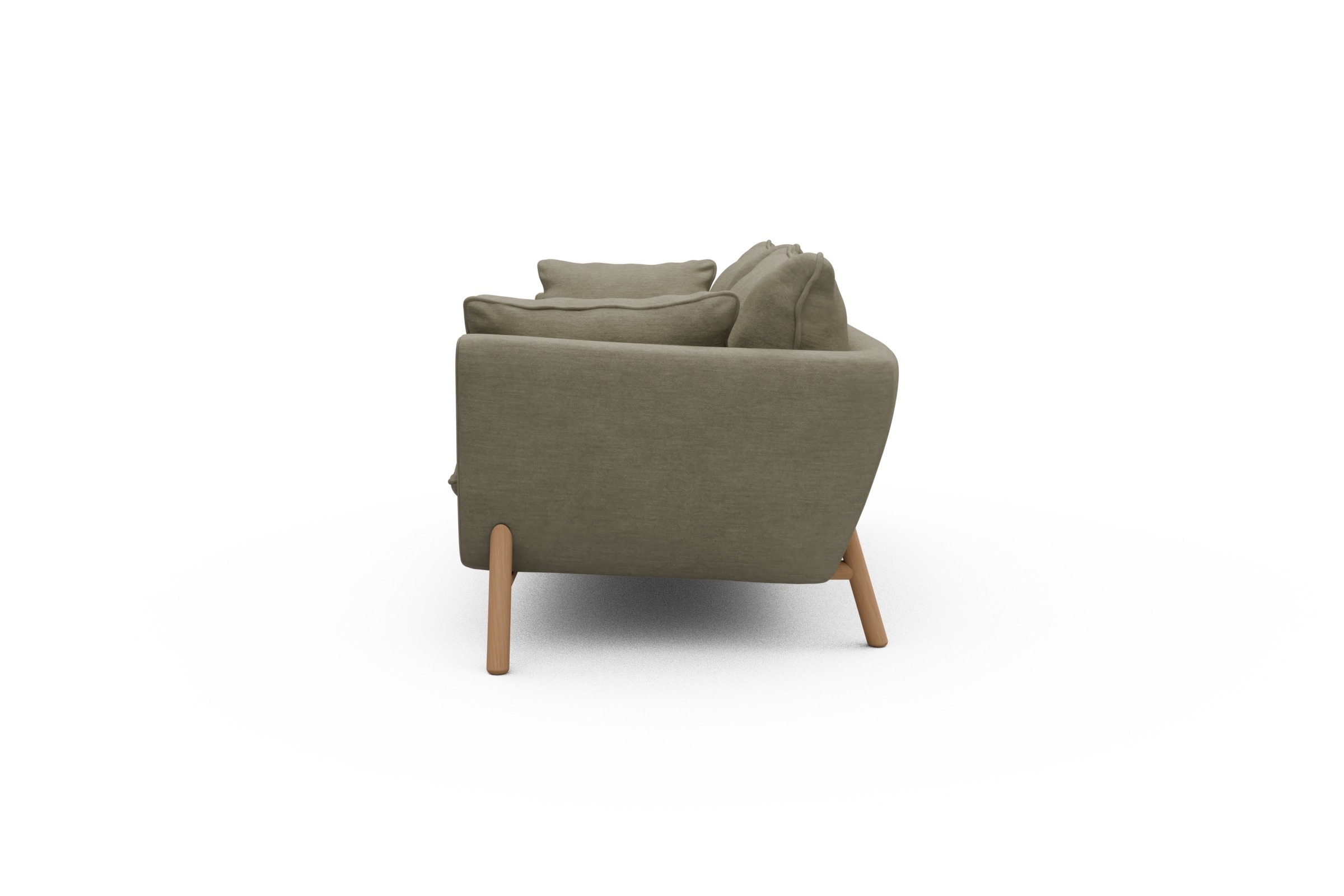 Sofa Emil PREMIUM 2-Sitzer Beinfarbe Eiche Natur Vivus-Dusty-Sand