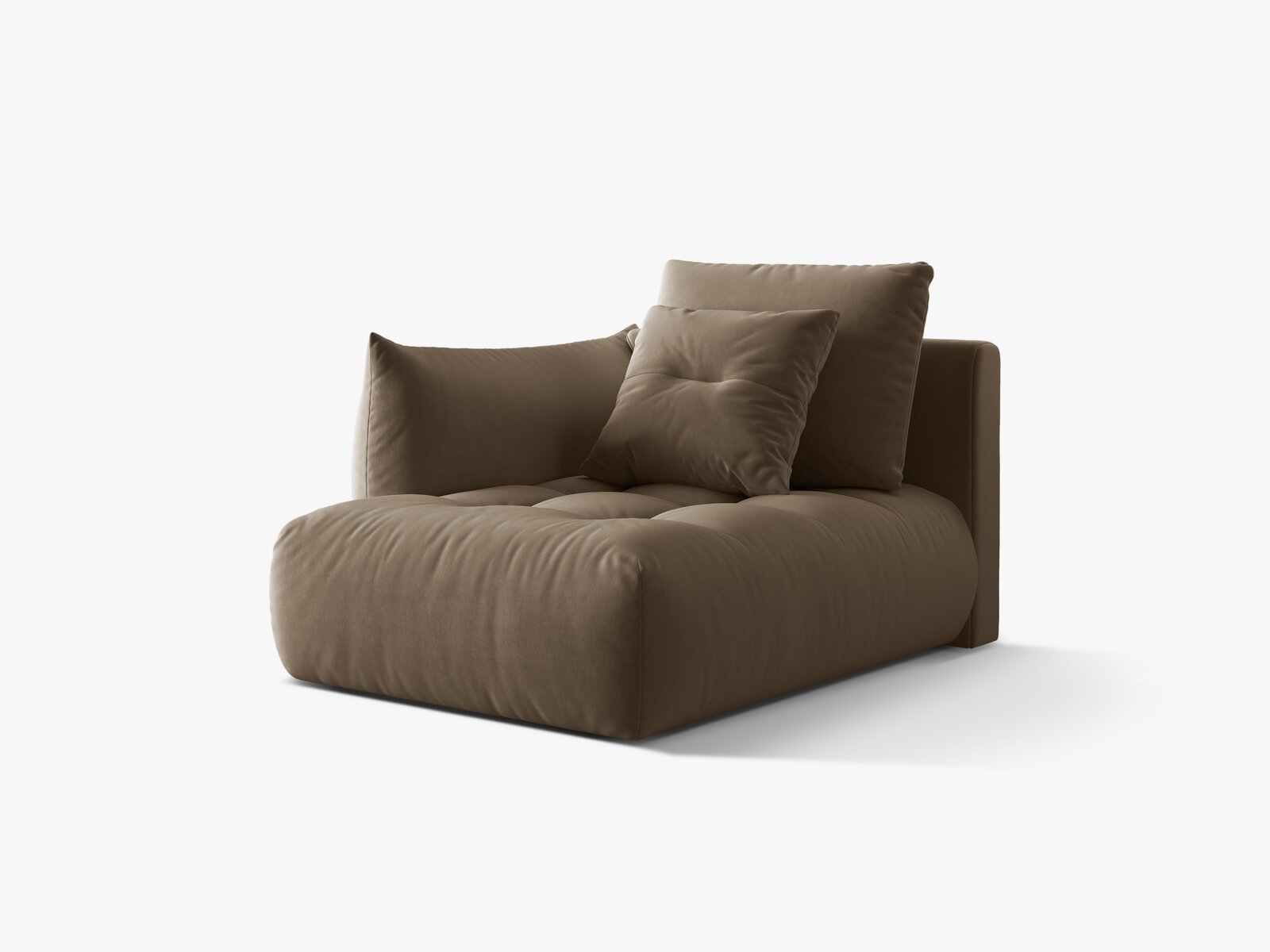Micadoni Bloom Chaiselongue Links Samt Casino Hellbraun