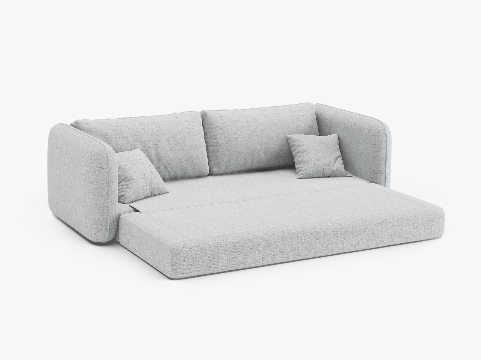 Micadoni Sofa mit Schlaffunktion Dormi 3-Sitzer Strukturierter Stoff Moly Hellgrau
