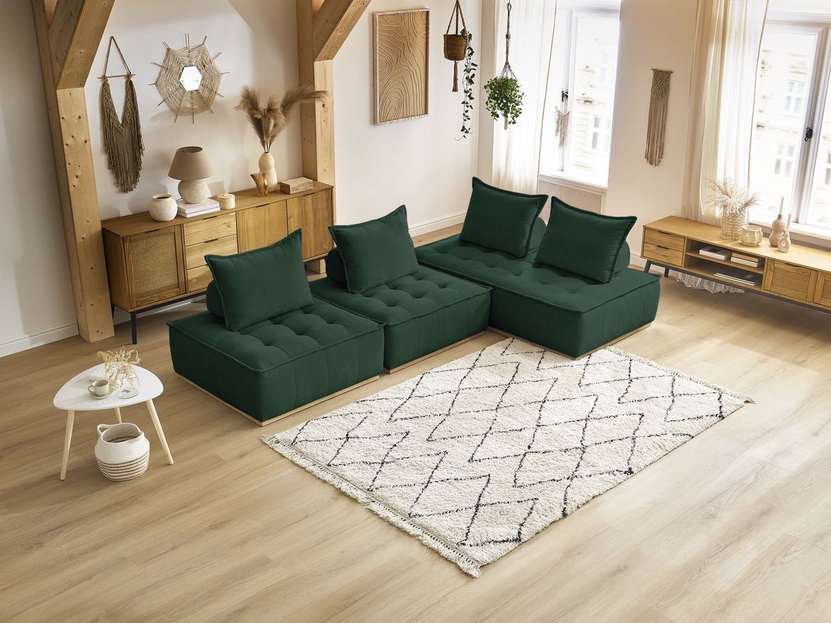 Bobochic Elisa Ecksofa Strukturstoff Grün