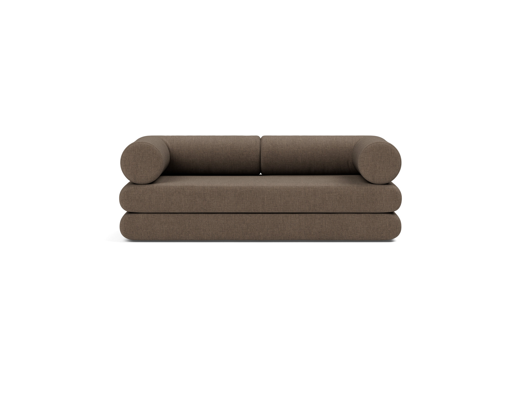 Tagesbett Circlus mit L-förmigen Armlehnen Chenille Esina 411-Cedar-Brown