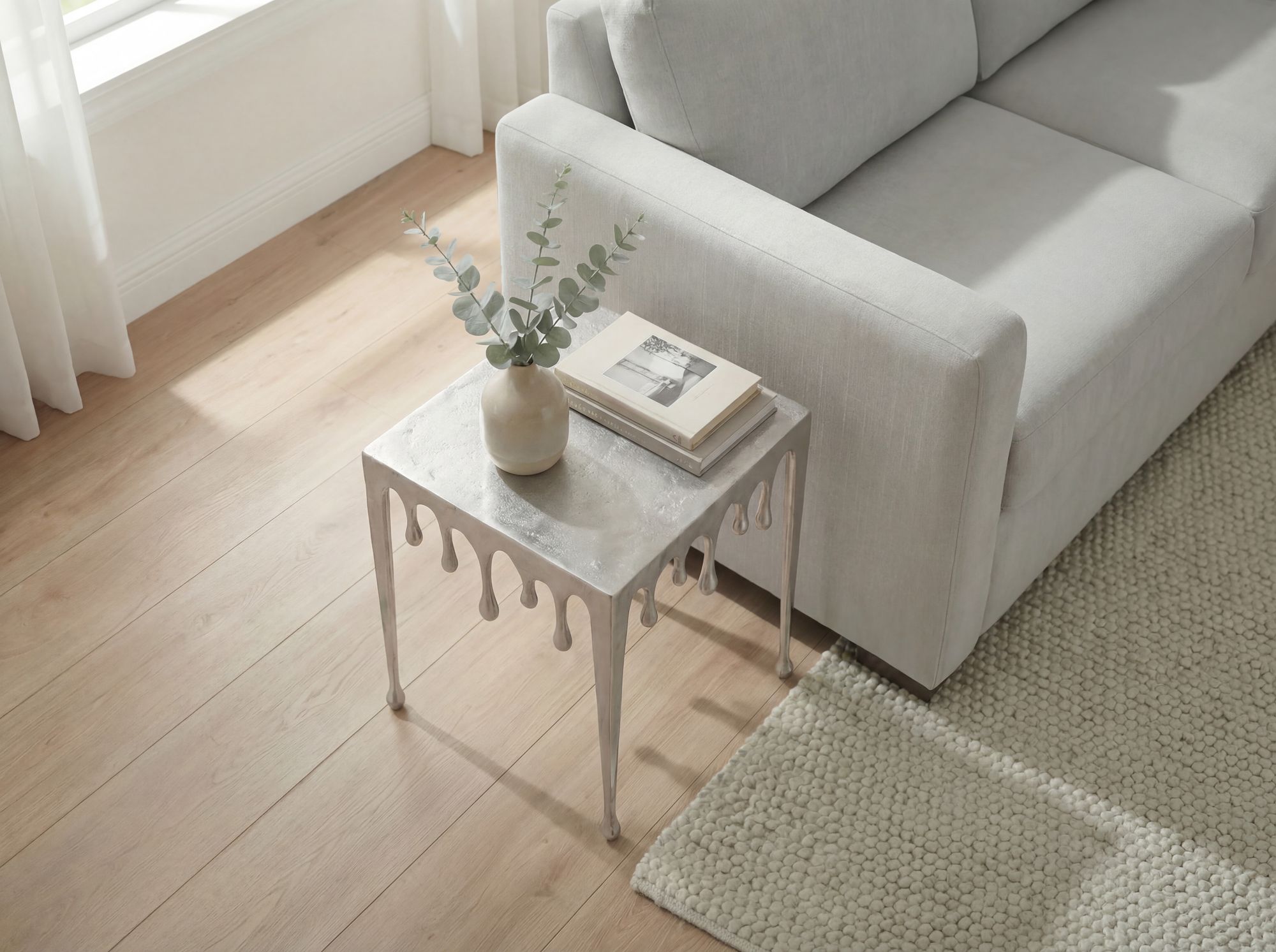 Beistelltisch Levanger Aluminium Silber 45,5 × 45,5 × 51 cm