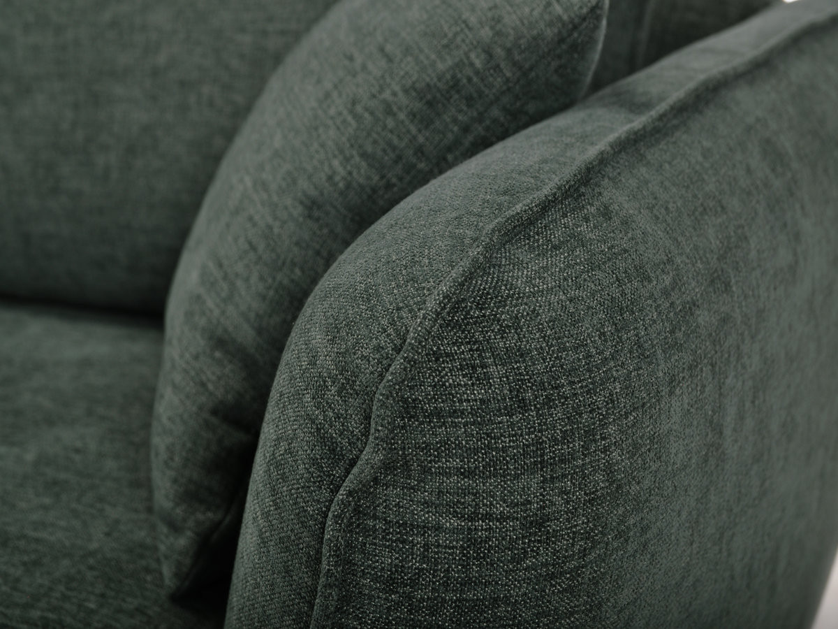 Bobochic Luigi Ecksofa mit Pouf Strukturstoff Grün Ecke links