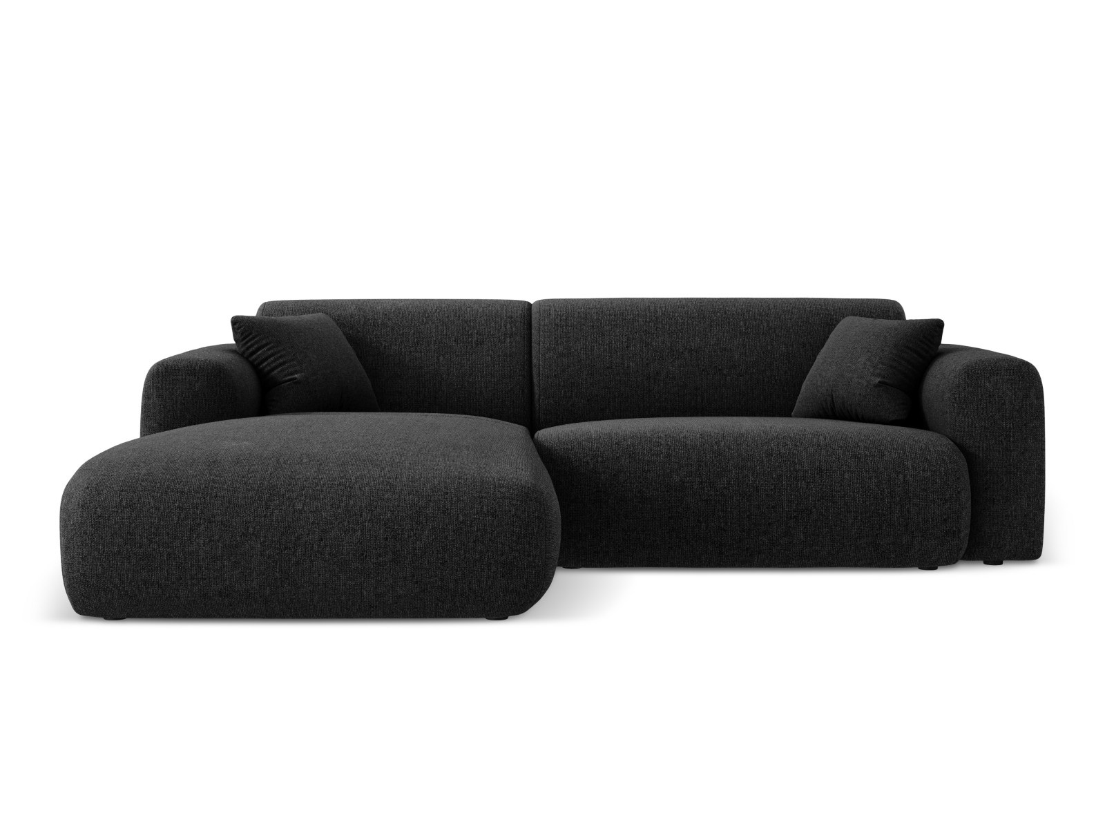 Cosmopolitan Design Ecksofa Nolio 4-Sitzer kleine Version Chenille Haga Schwarz Links
