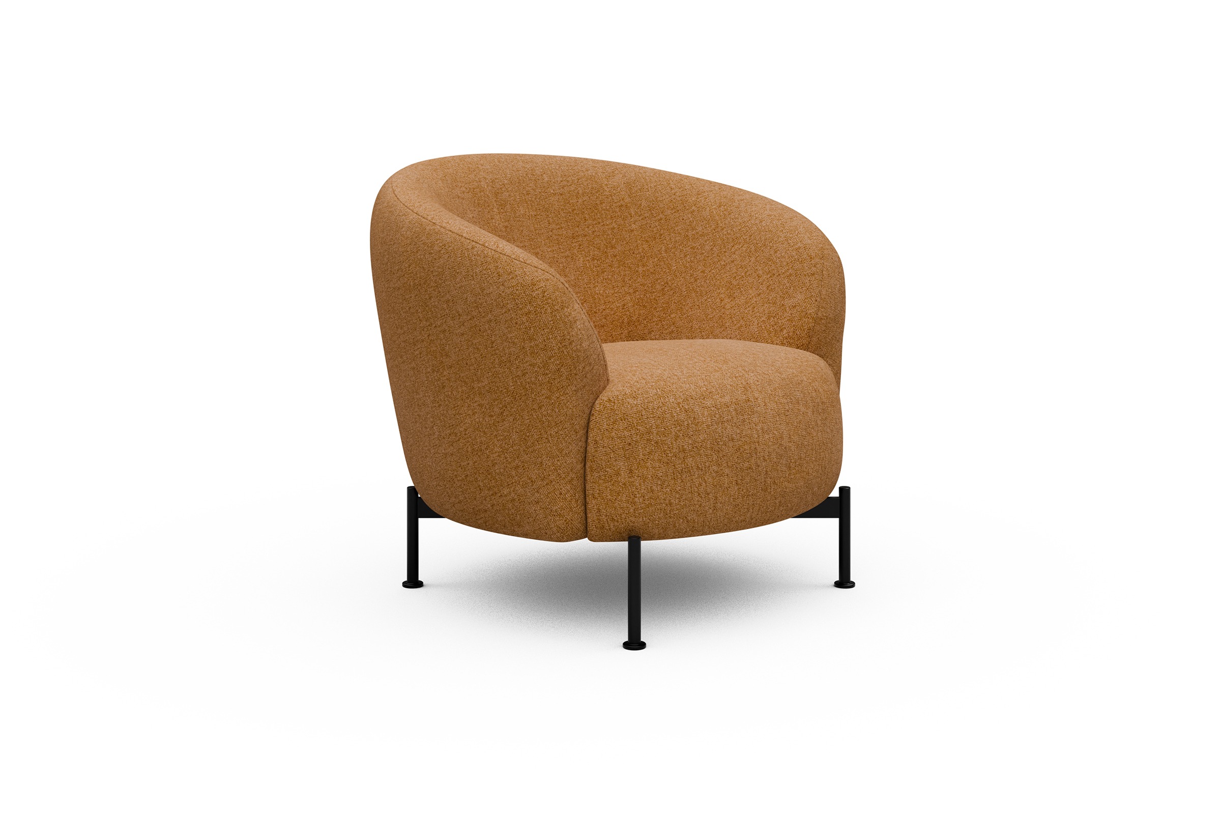 Sessel Ronda X-Metallgestell Schwarz Casone-Warm-Yellow