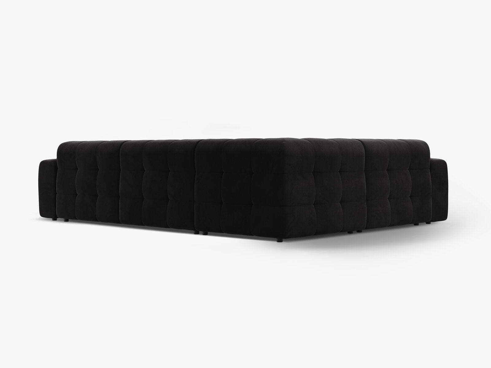 Micadoni Ecksofa Kendal 6-Sitzer Links Samt Magic Velvet Schwarz