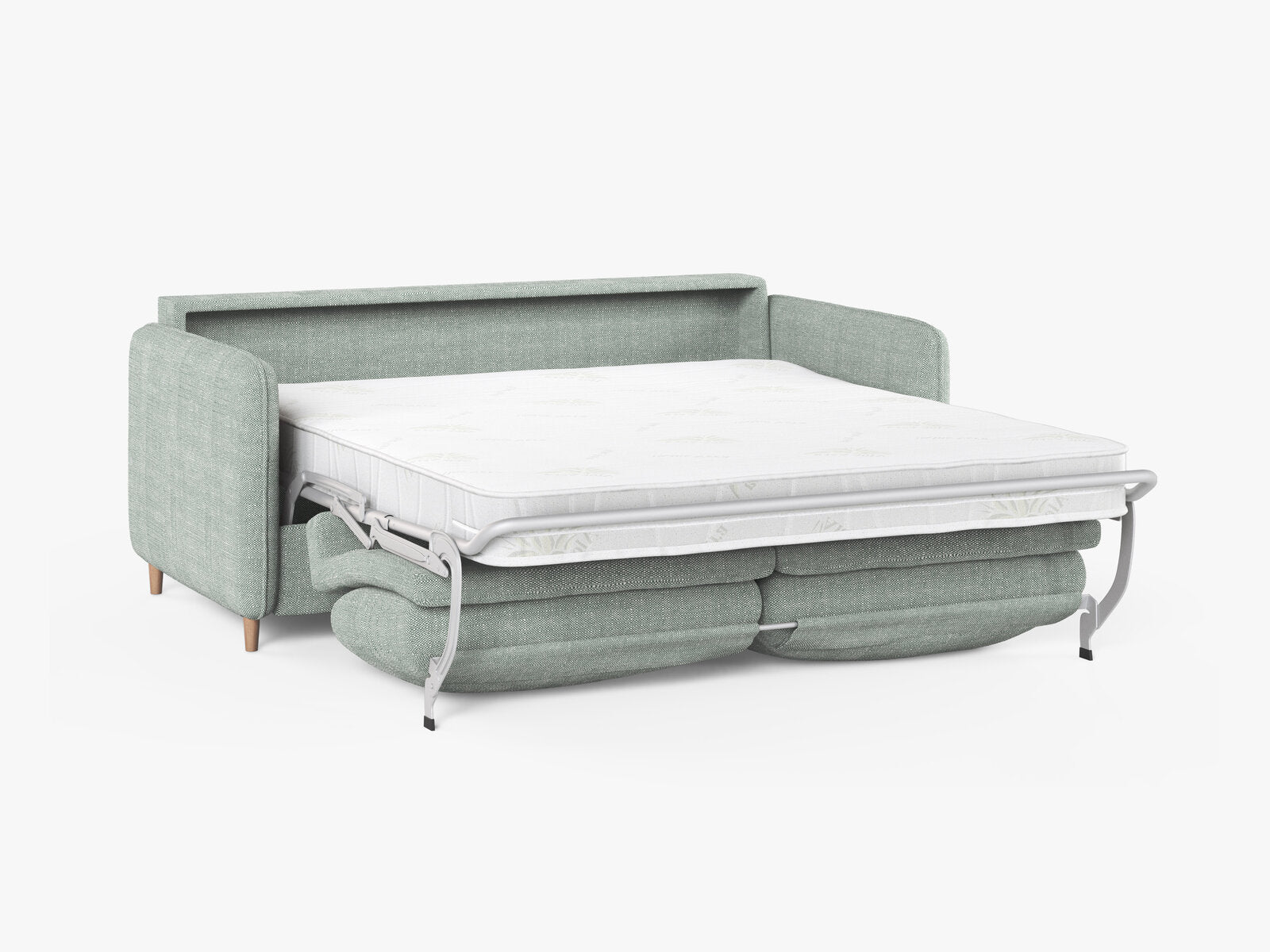 Micadoni Sofa mit Schlaffunktion Simo 3-Sitzer Strukturierter Stoff Babel Minze