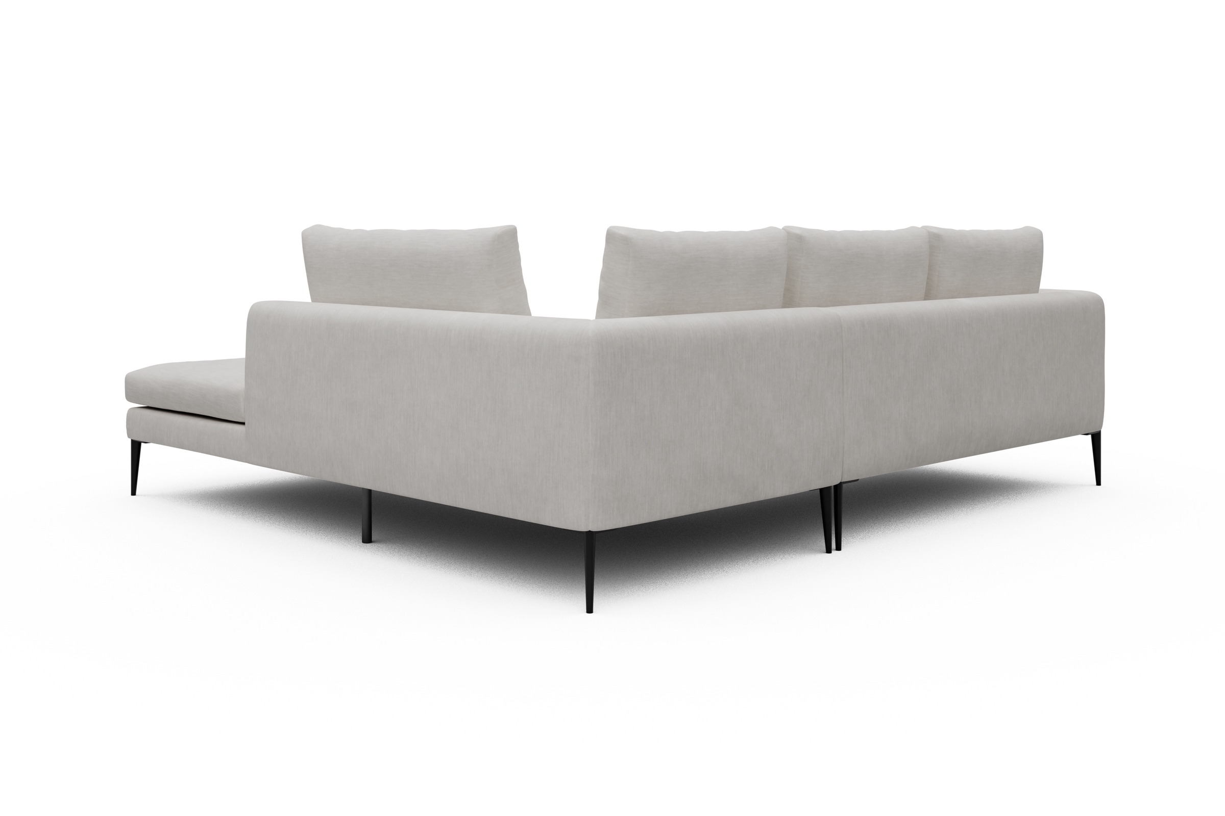 Ecksofa Paul Relax-Ecke rechts mit 2-Sitzer Vivus-Dusty-Off-White