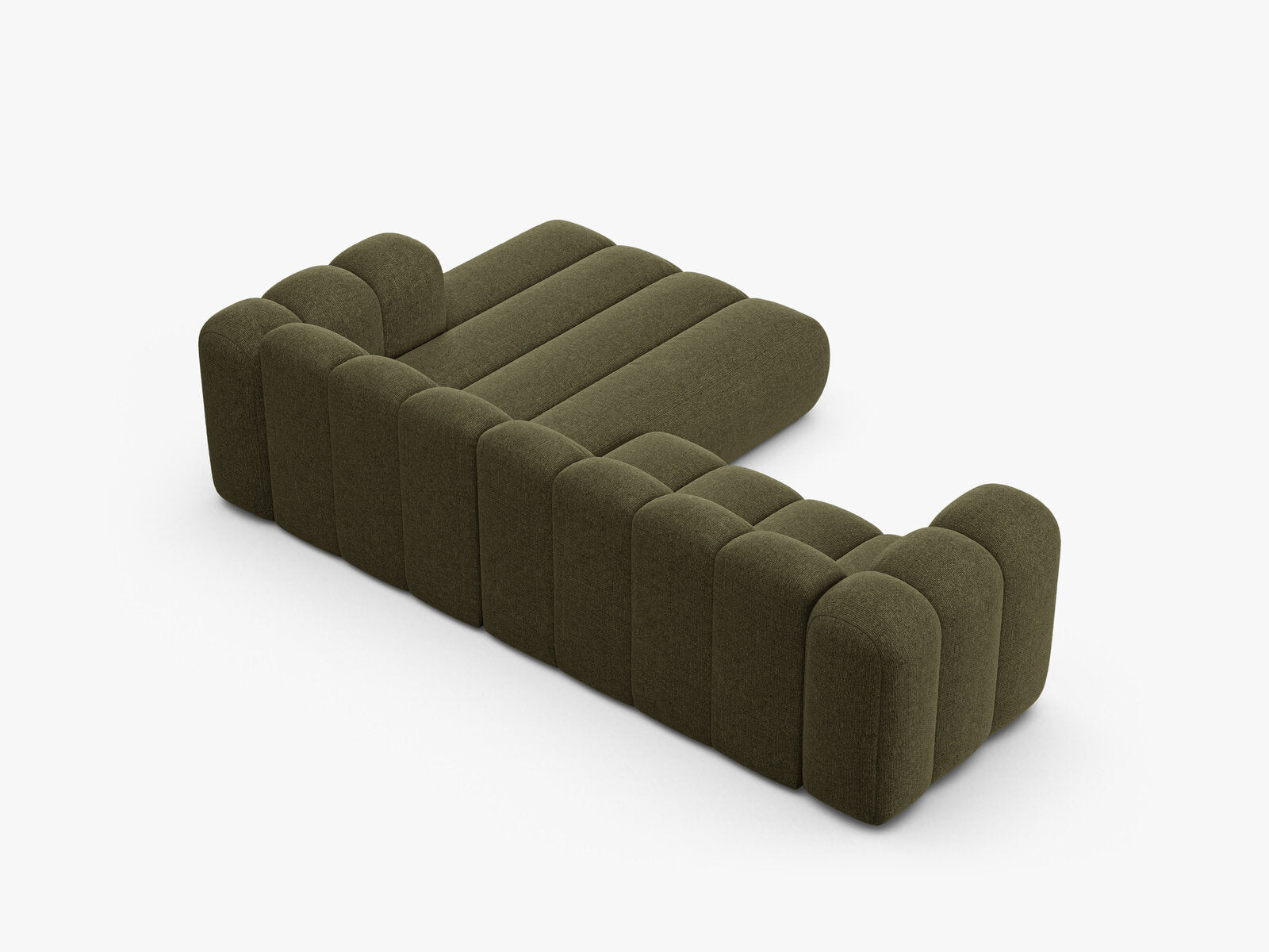 Micadoni Modulares Ecksofa Lupine 4-Sitzer mittelgroß Rechts Chenille Eden Grün