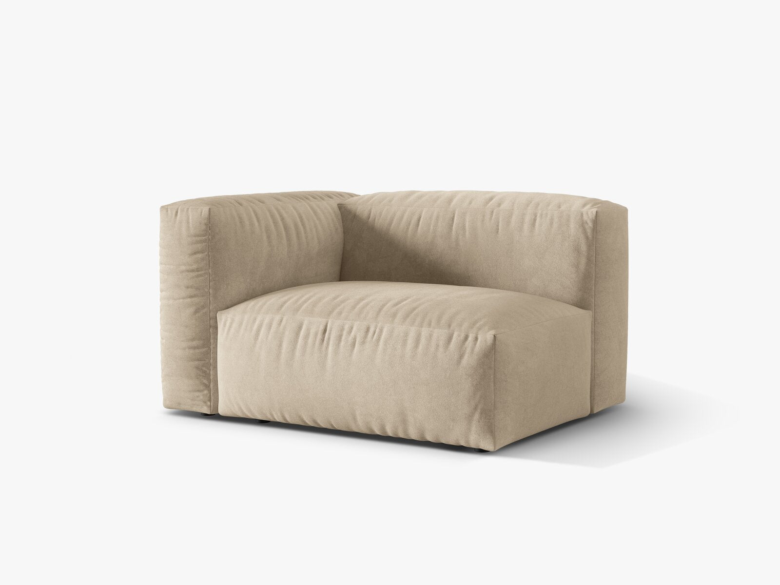 Micadoni Eckmodul Martina 1-Sitzer Links Samt Vogue Helles Beige