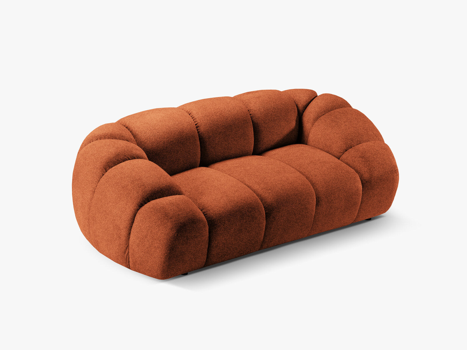 Micadoni Sofa Diana 2-Sitzer Strukturierter Samtstoff Terrakotta