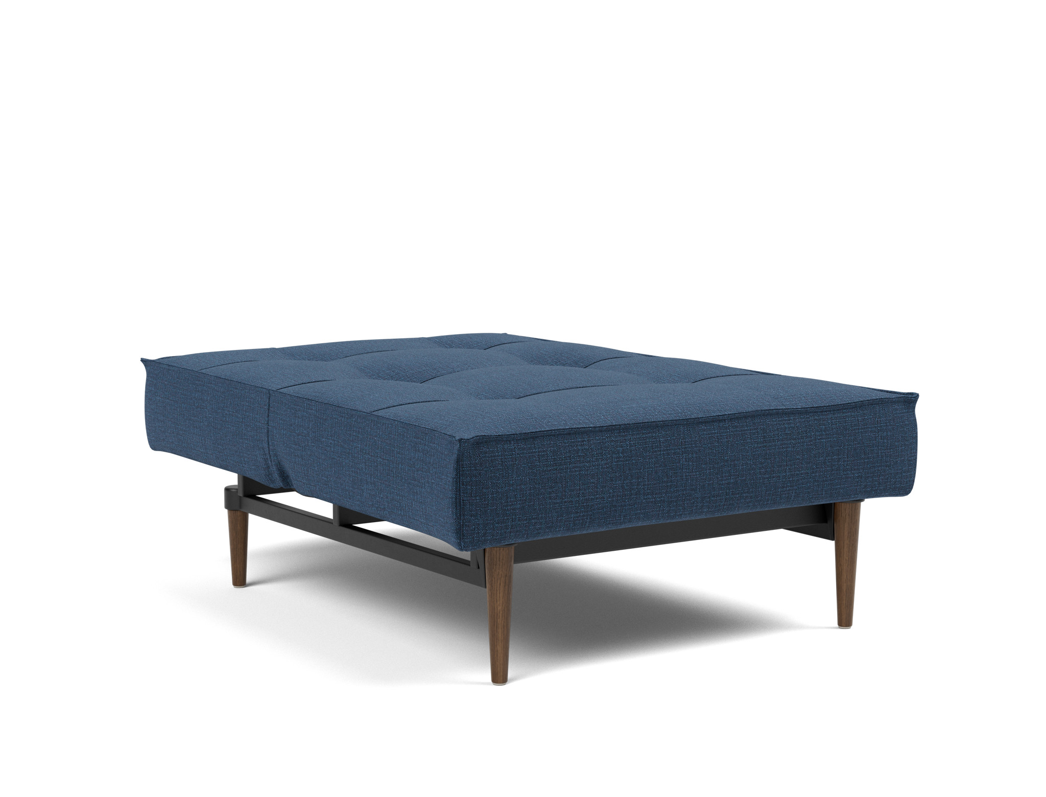 Sessel Splitback Chenille Esina 414-Indigo-Blue Beine Styletto Eiche dunkel