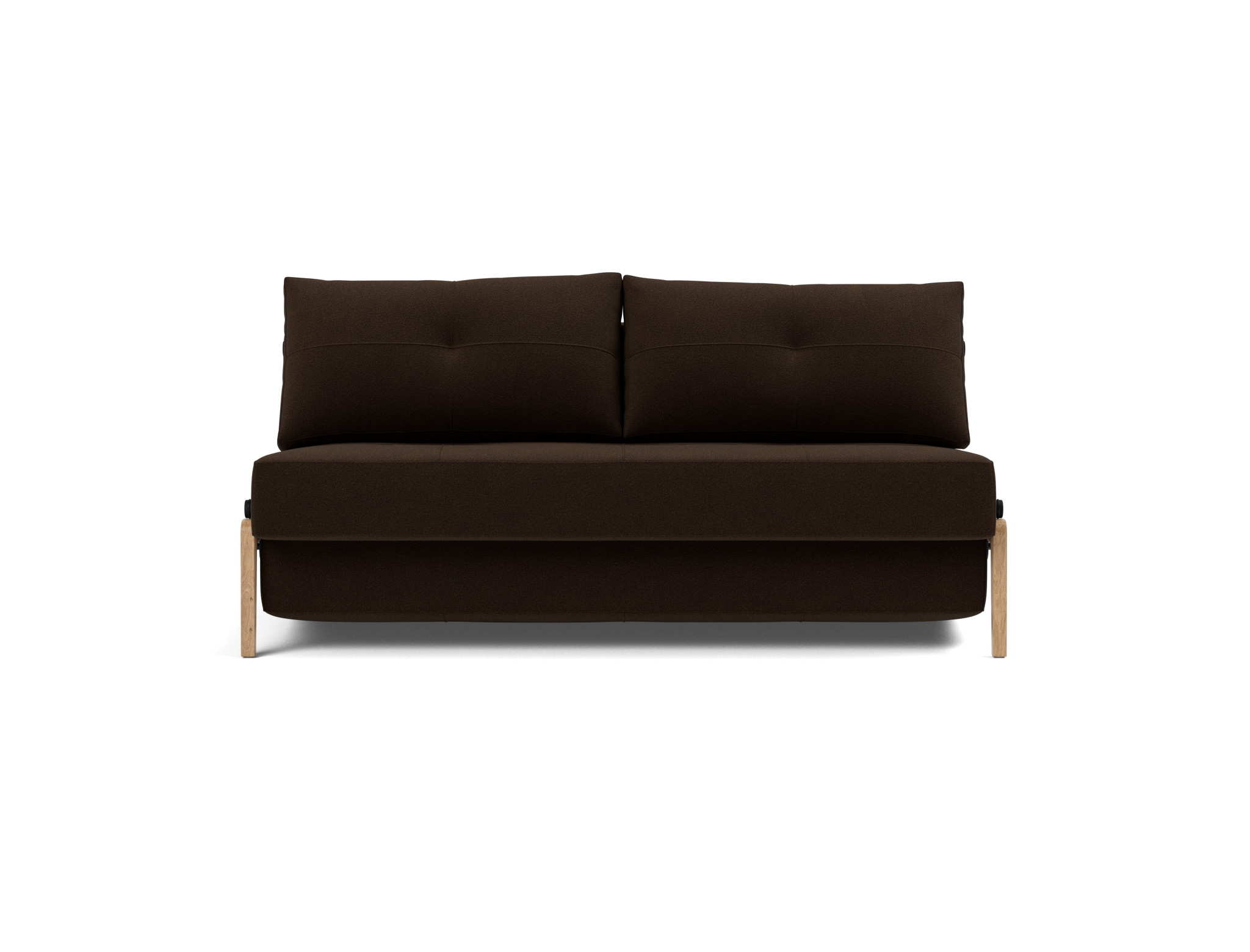 Schlafsofa Cubed 160 Strukturierter Stoff Taura 358-Chocco Beine Eiche