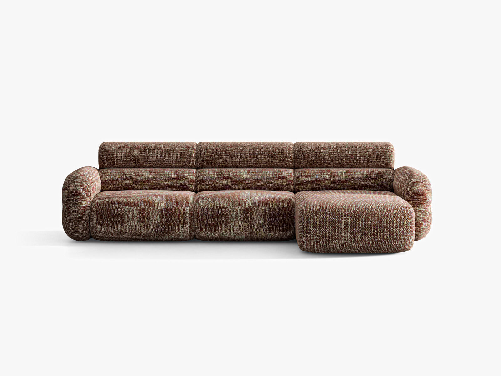 Micadoni Neo Ecksofa 4-Sitzer Rechts Chenille SILENCIO Braun