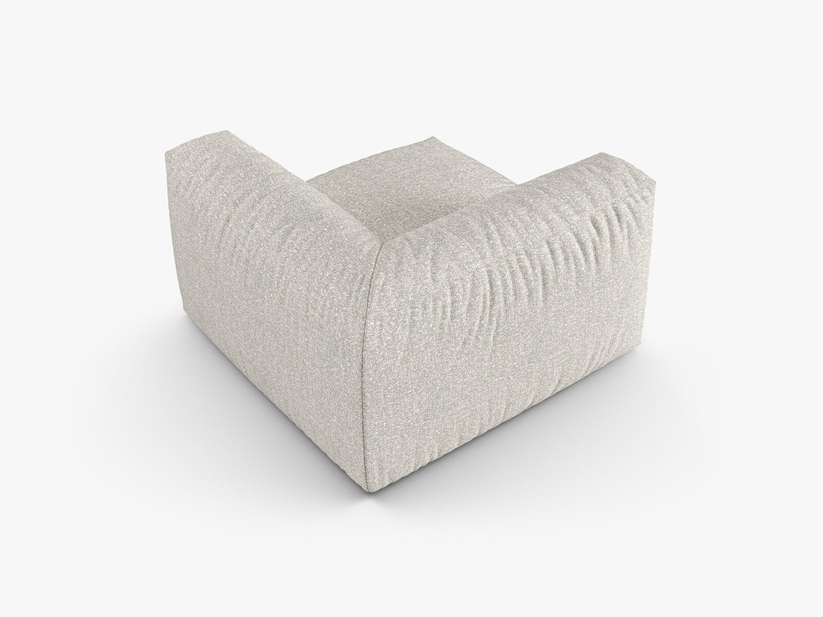 Micadoni symmetrisches Eckmodul Martina 1-Sitzer 90cm Sitztiefe Boucle Monet Grau Beige Melange