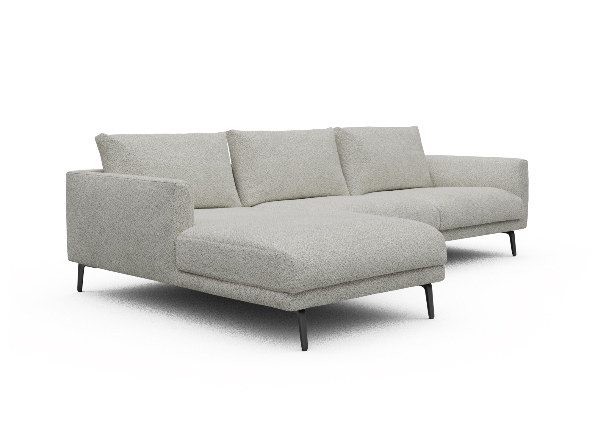 Skandi Home Ecksofa Karl Chaiselongue links mit 2,5-Sitzer Vanora-Warm-Sand moebelfaktor