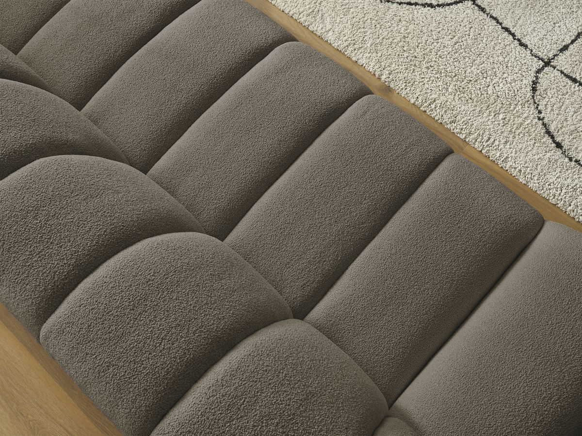 Bobochic Hayden Sofa 3-Sitzer Bouclé-Stoff Braun