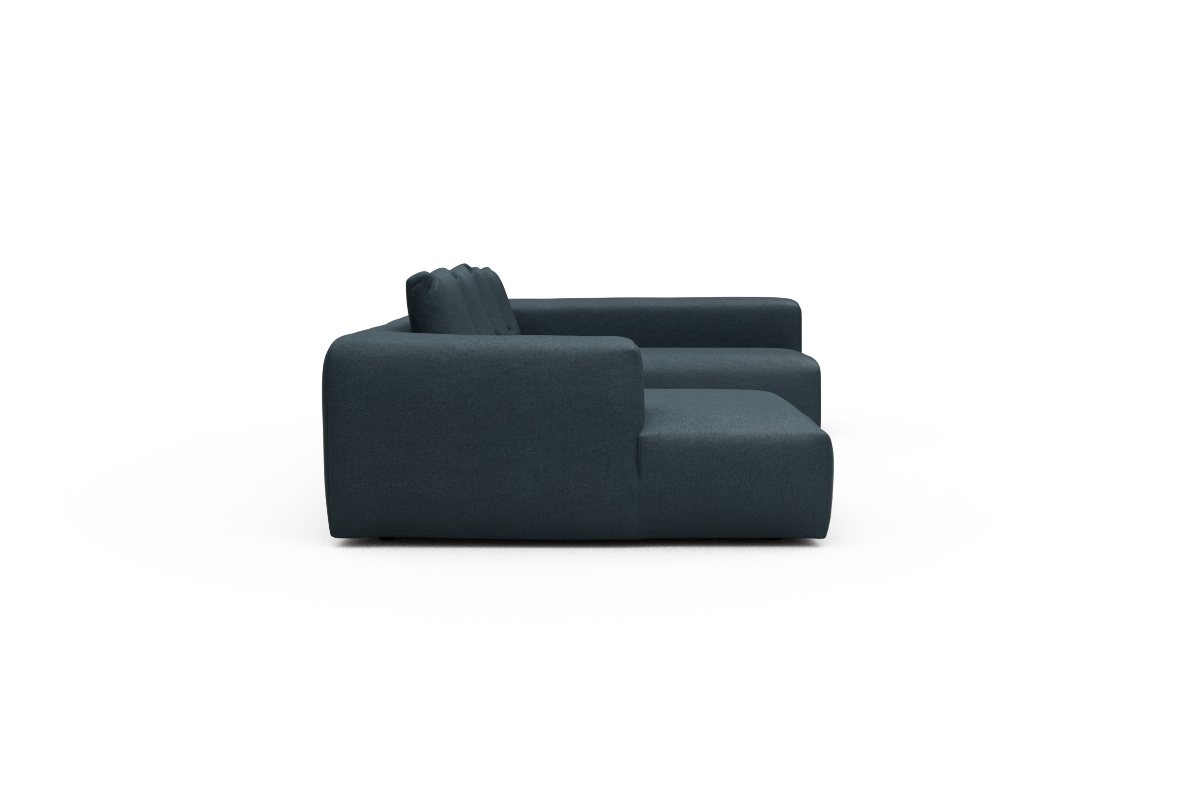 Wohnlandschaft Fred Chaiselongue links mit 2-Sitzer und lange Armlehne rechts Denari-Royal-Blue