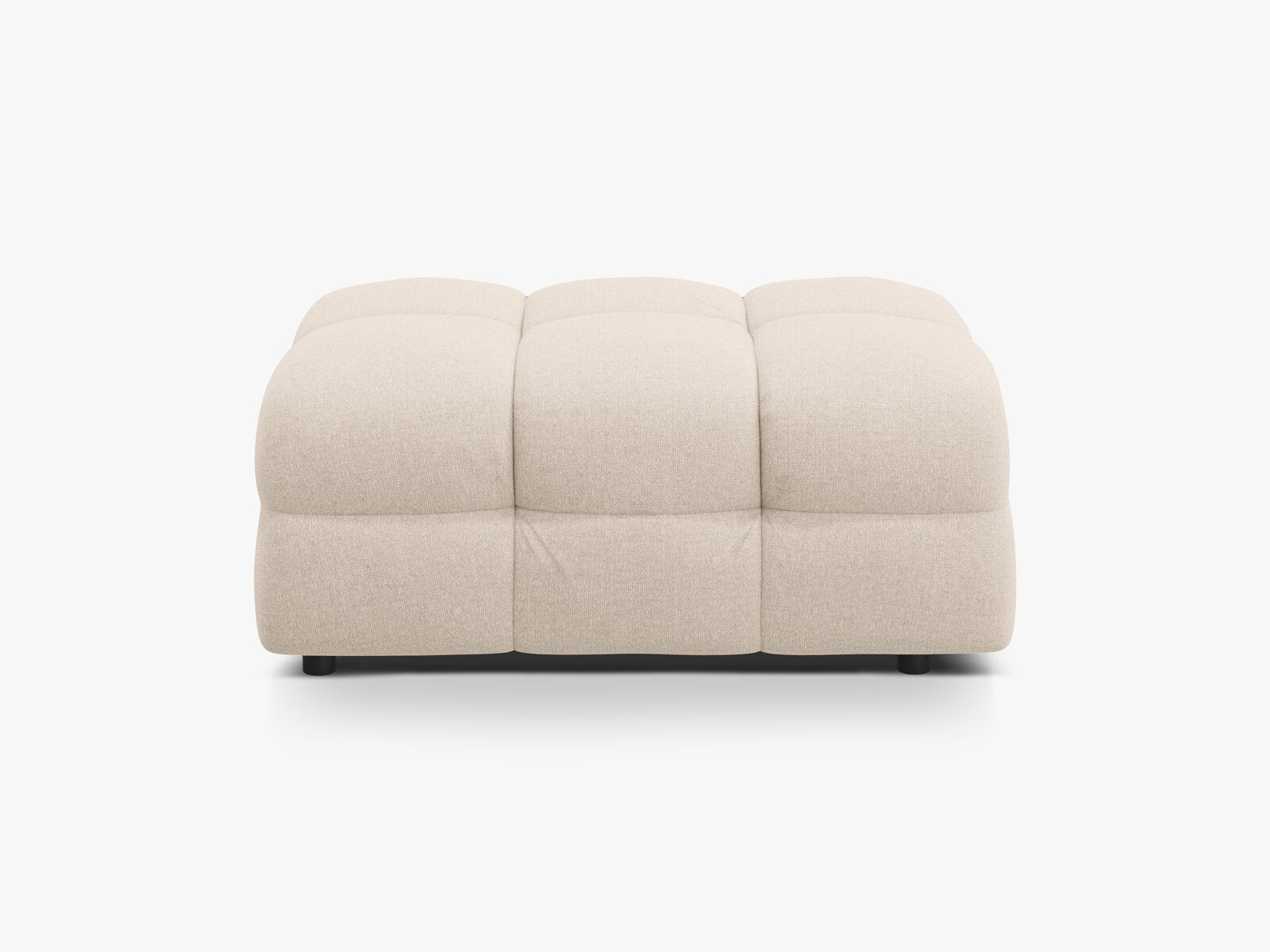 Micadoni Hocker Kendal 1-Sitzer Strukturierter Stoff Beige