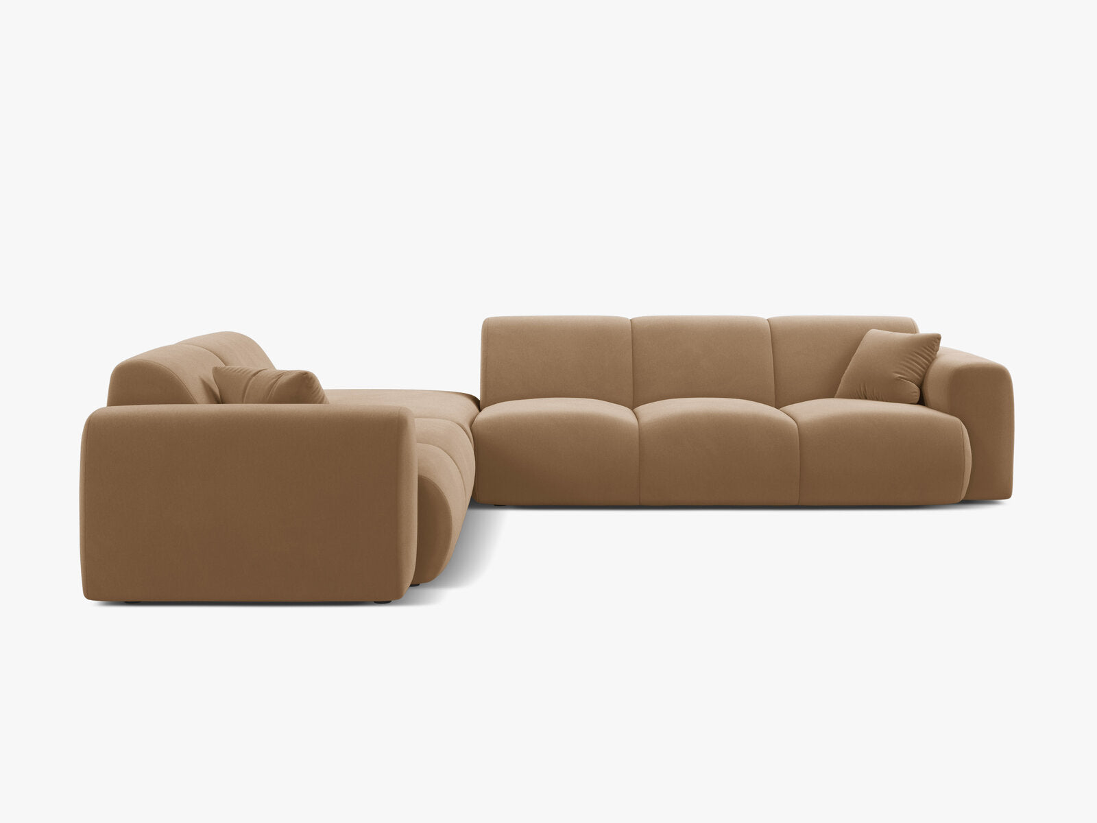 Micadoni Ecksofa Molino 6-Sitzer Links Samt Casino Sand