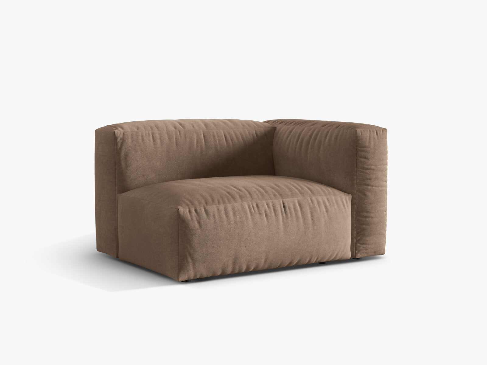 Micadoni Eckmodul Martina 1-Sitzer Rechts Samt Vogue Dunkelbeige