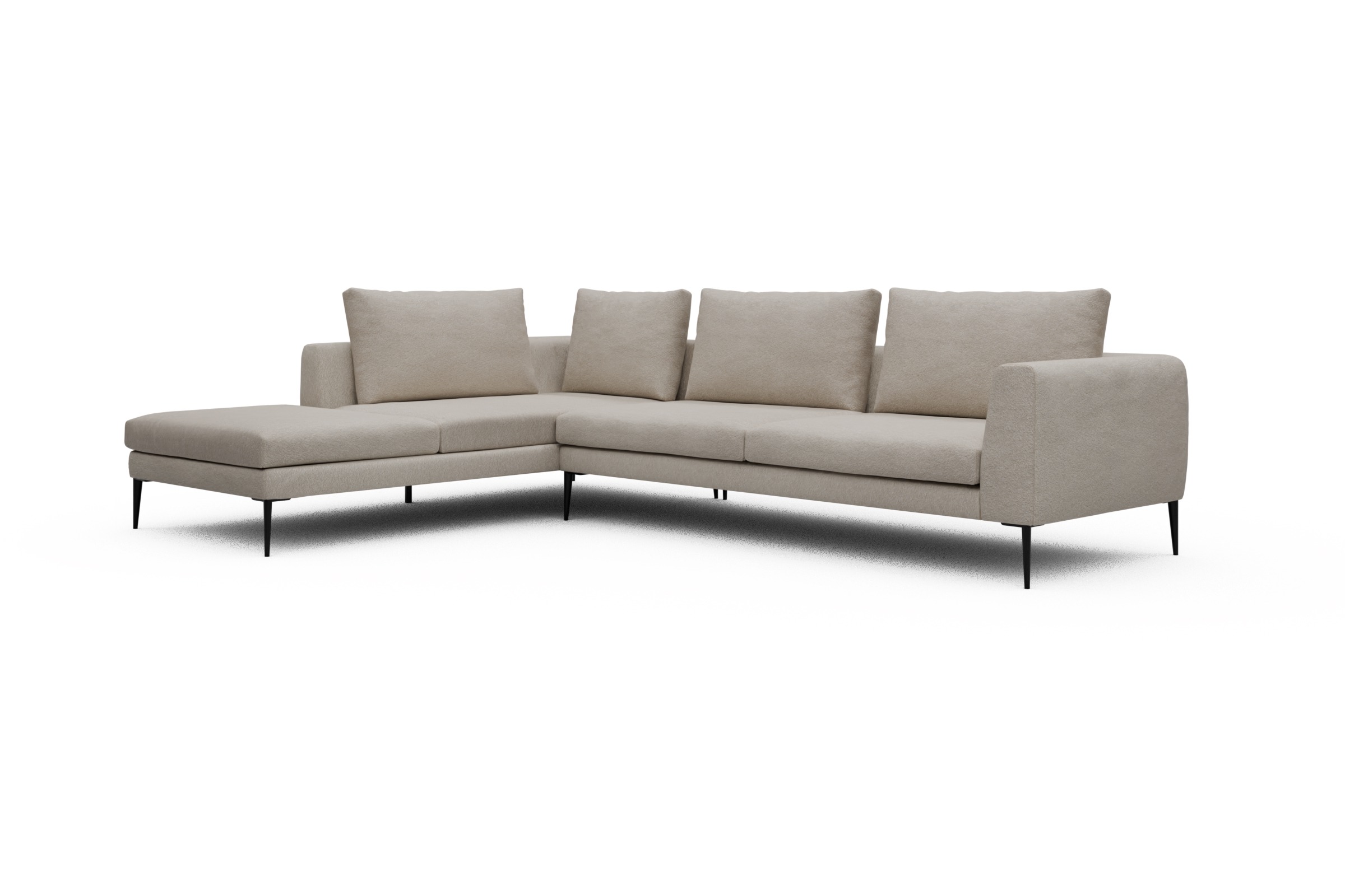 Ecksofa Paul Relax-Ecke rechts mit 3-Sitzer Aivi-Lace-Beige