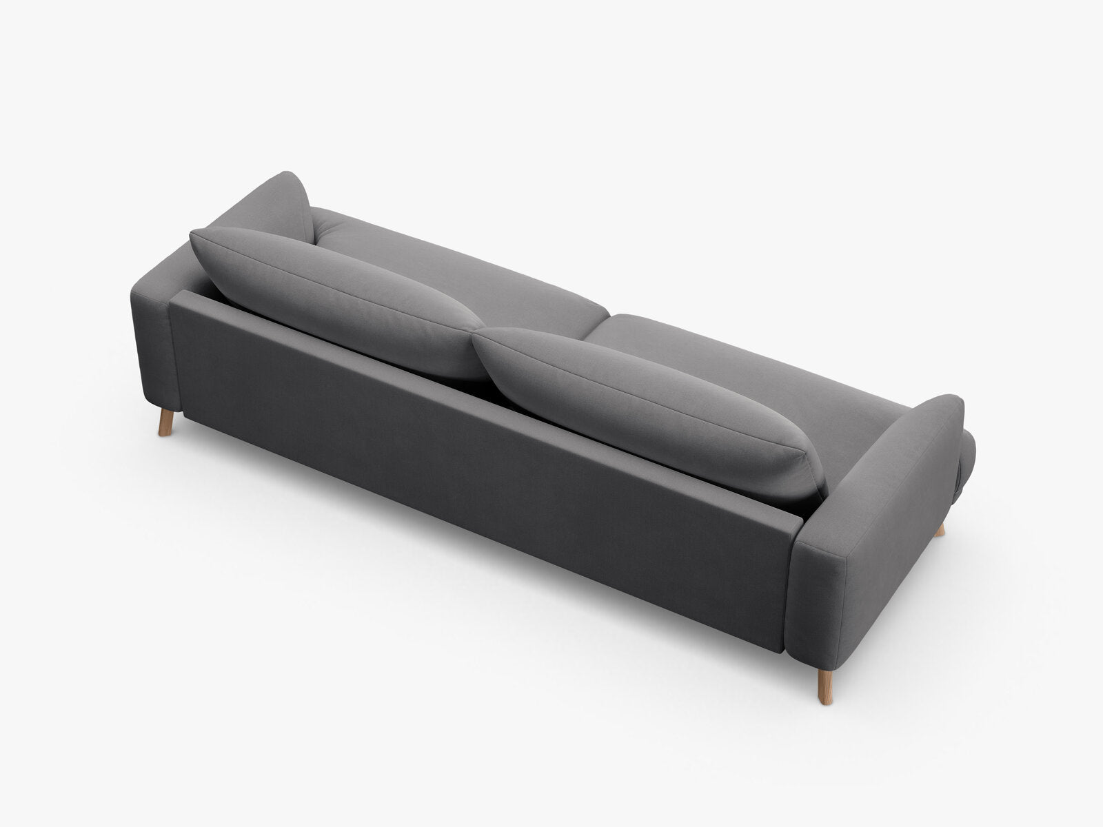 Micadoni Sofa Naomi 4-Sitzer Samt Salvador Grau