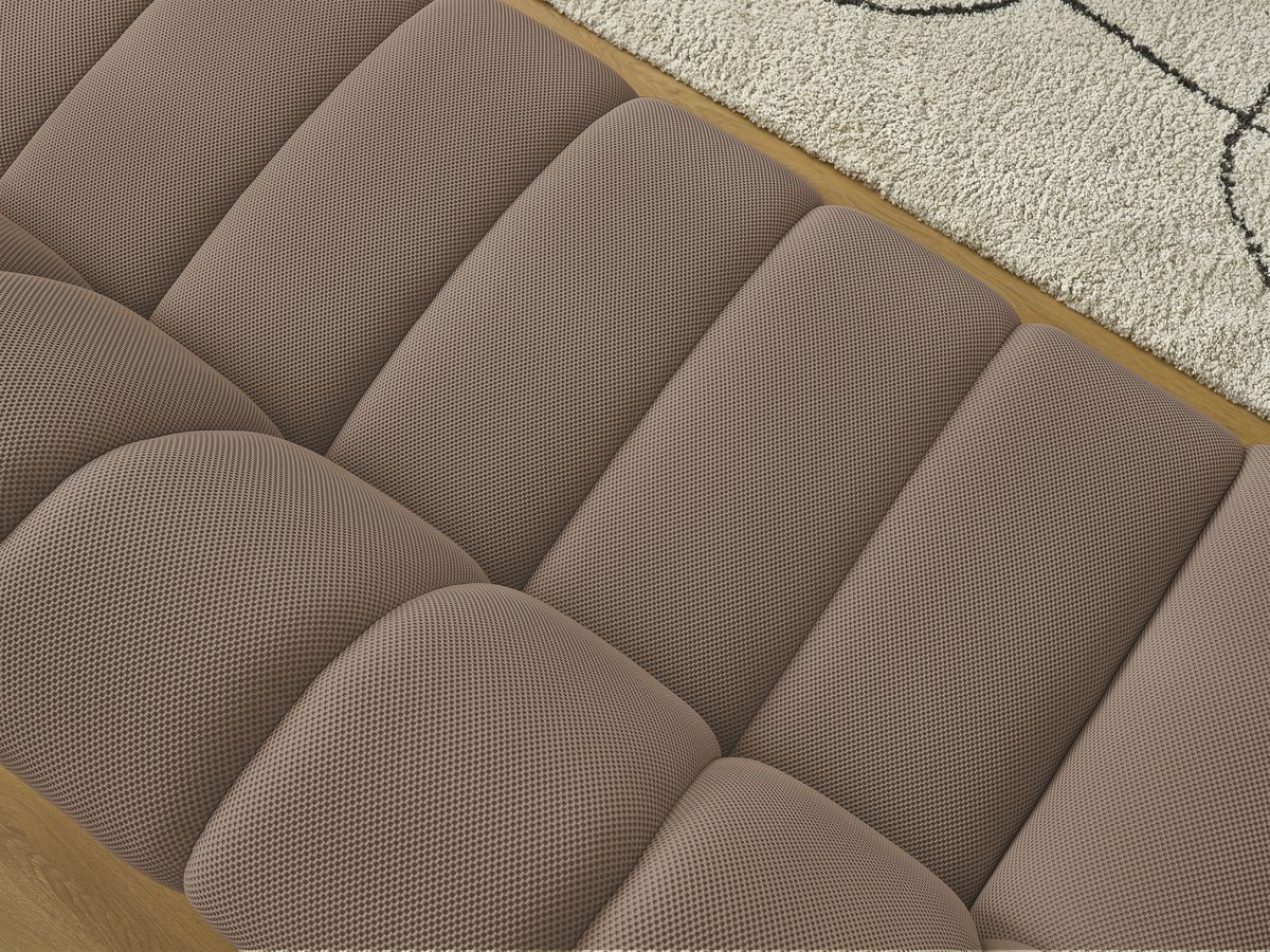 Bobochic Hayden Sofa 3-Sitzer Mesh-Stoff Braun