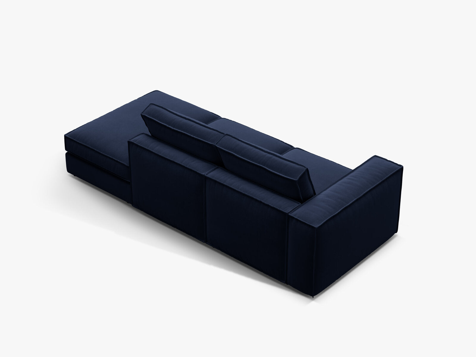 Micadoni modulares offenes Sofa Pola 3-Sitzer Rechts Samt Salvador Königsblau