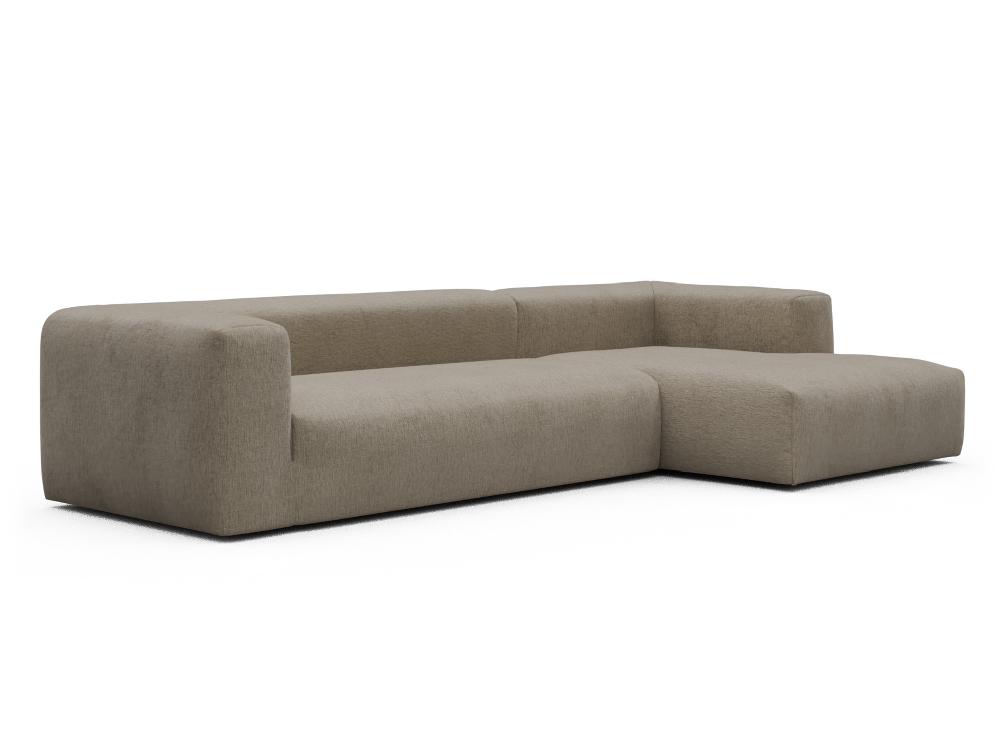 Skandi Home Ecksofa Fred Chaiselongue rechts mit 2,5-Sitzer Smooth-Belge moebelfaktor
