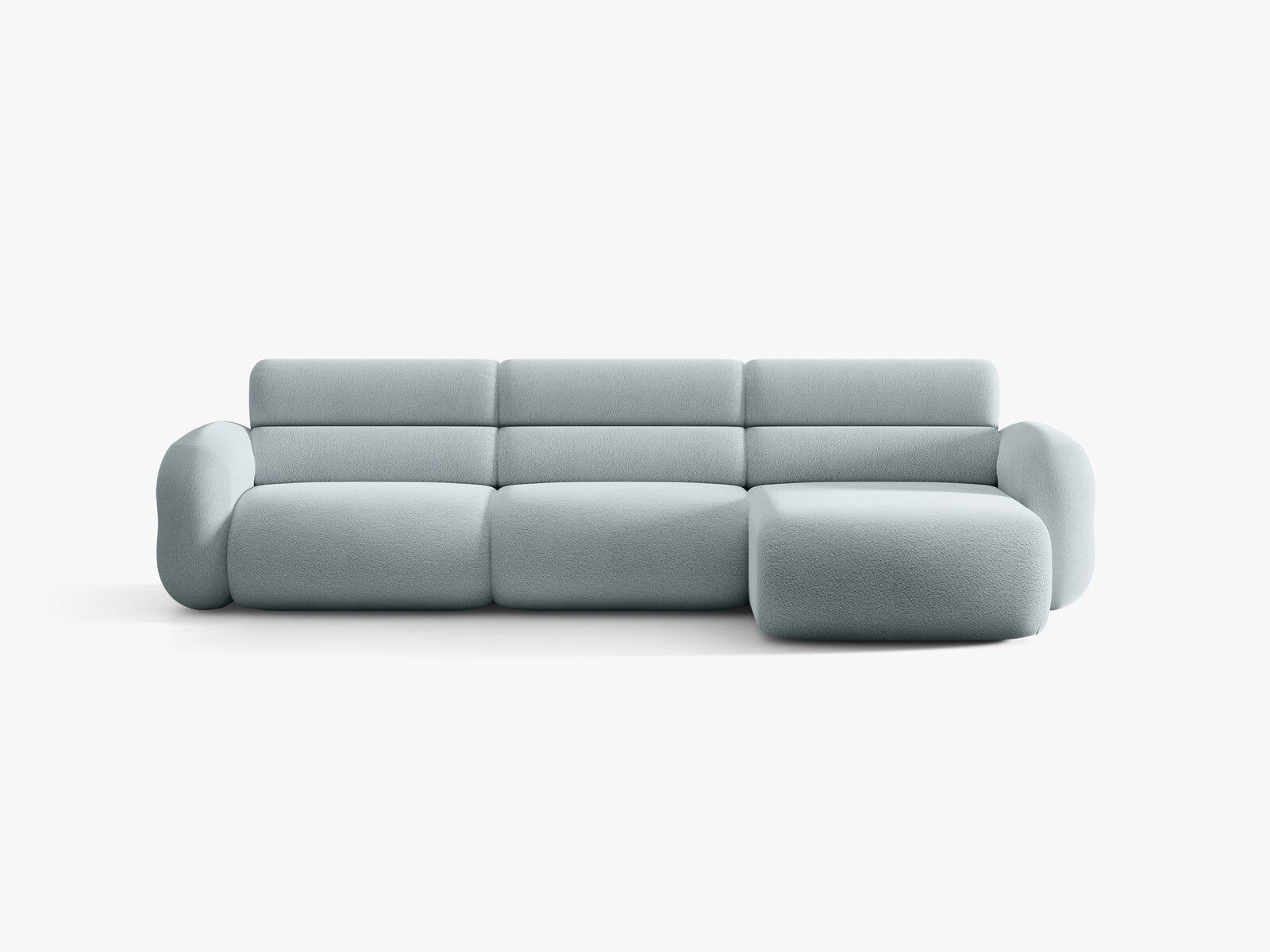 Micadoni Neo Ecksofa 4-Sitzer Rechts Boucle Baloo Hellblau
