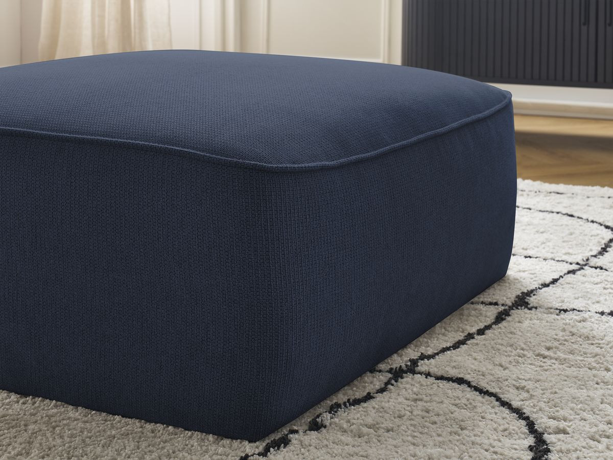 Bobochic Leopold Pouf Melange-Stoff Dunkelblau